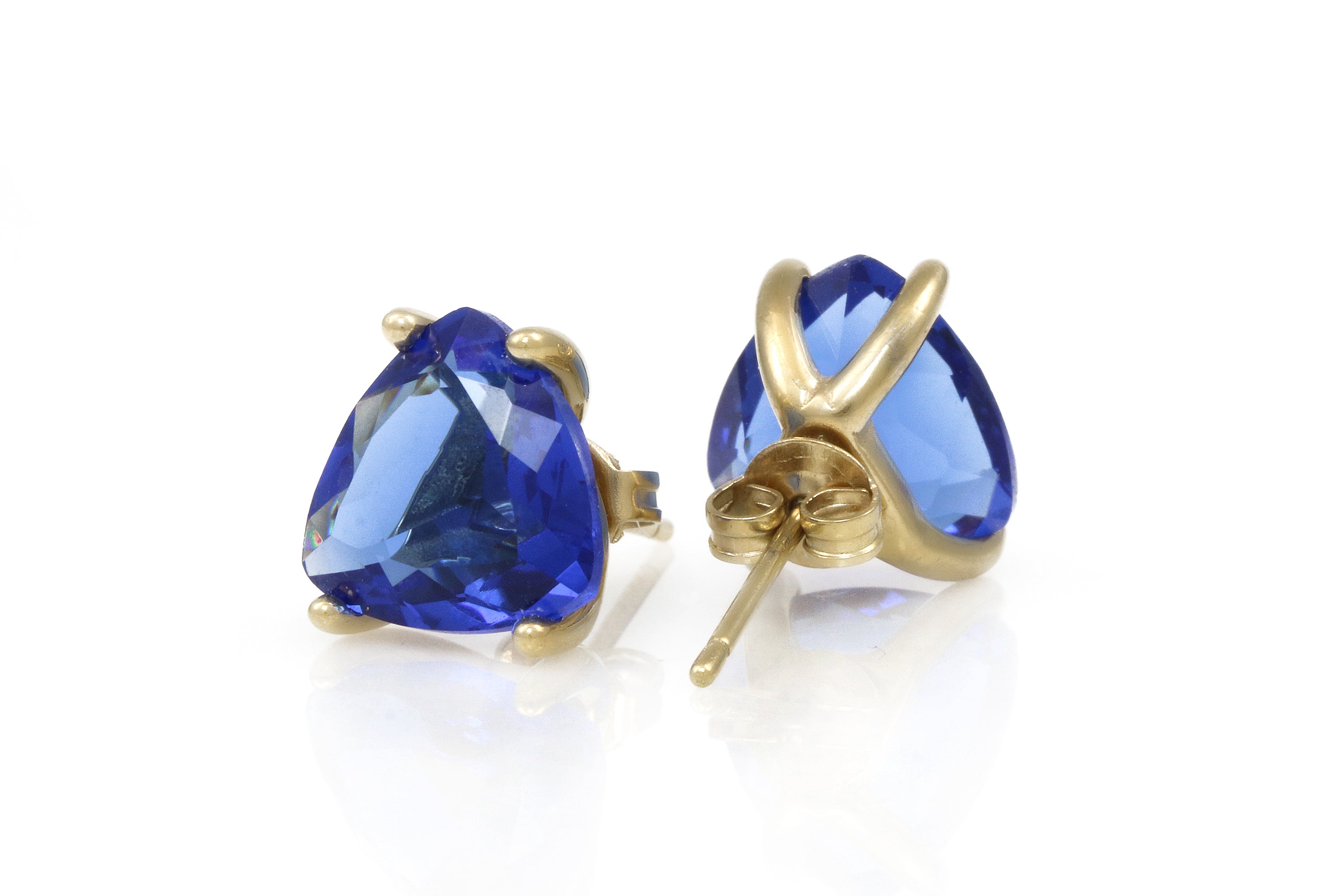 Sapphire Statement Gold Stud Earrings Earrings Anemone Unique
