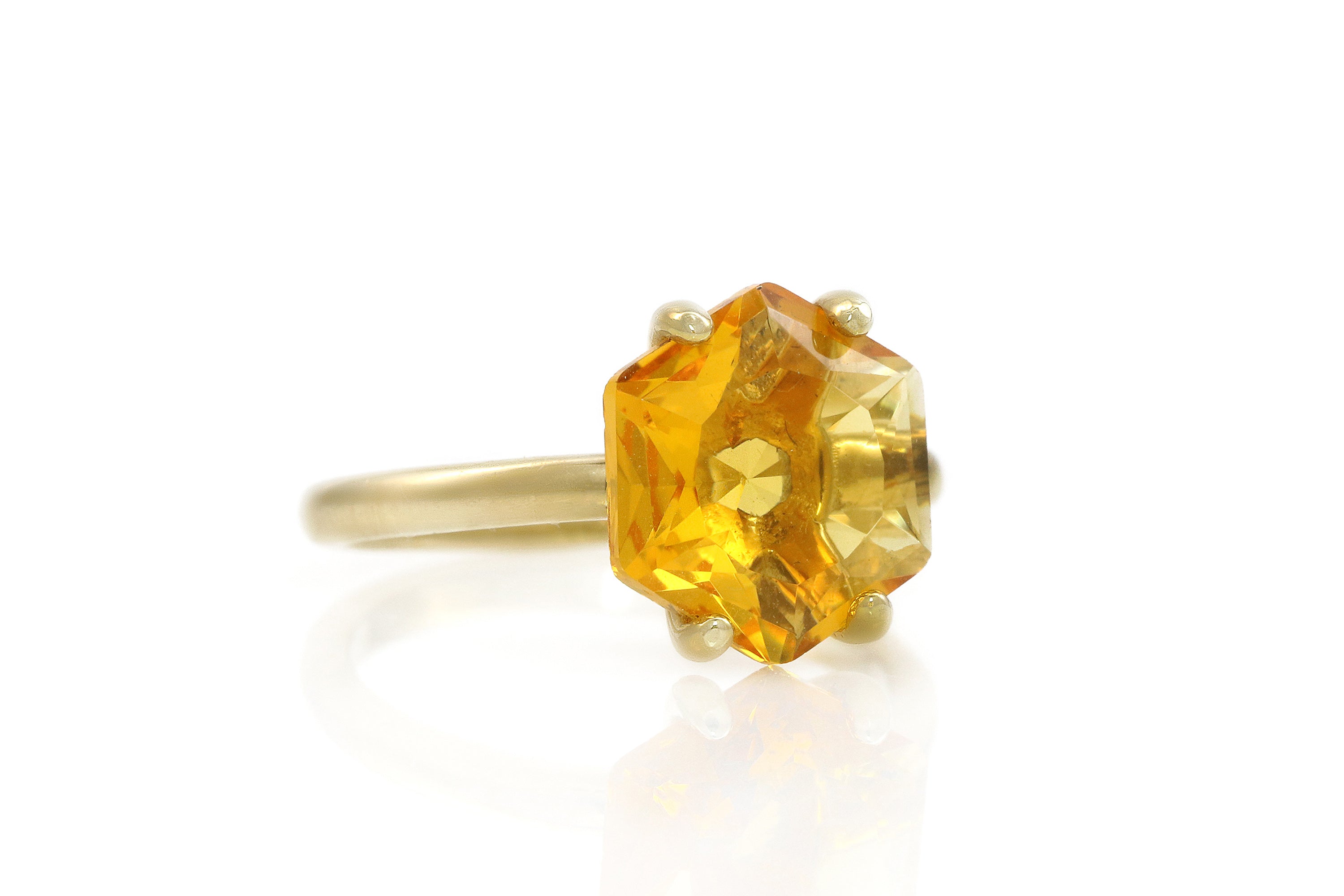 Stylish Statement Citrine Rose Gold Ring Rings Anemone Unique