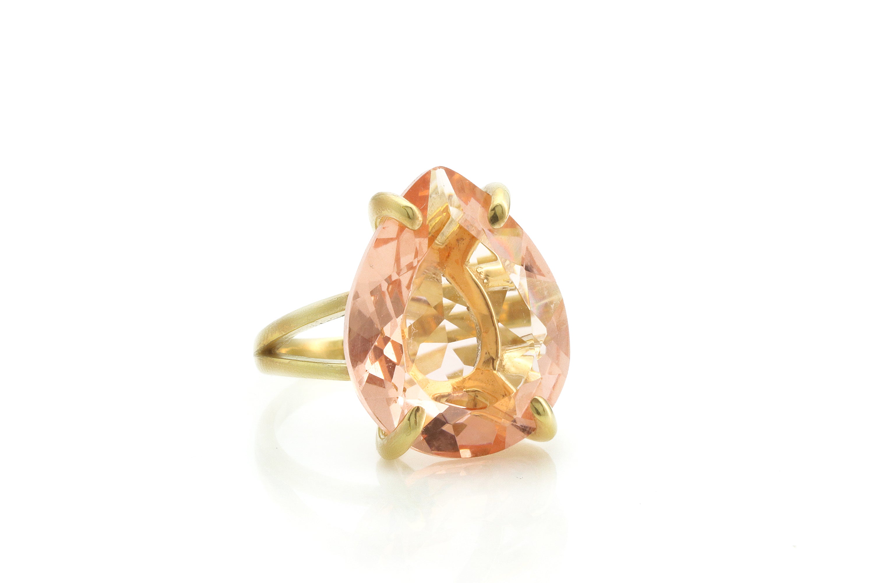 Pear Morganite Gold Filled Ring Rings Anemone Jewelry