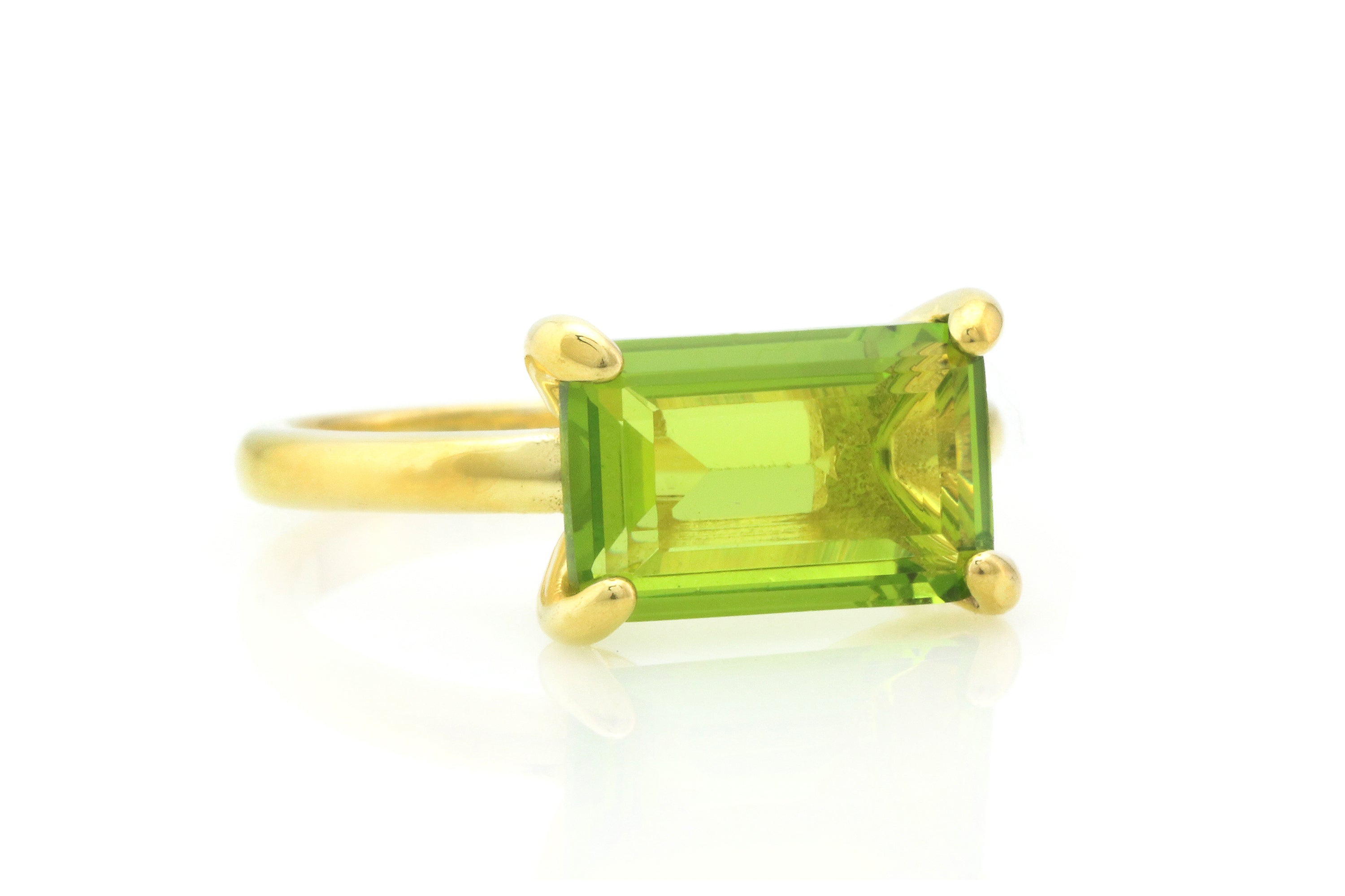 Delicate Peridot Sterling Silver Ring Rings Anemone Unique