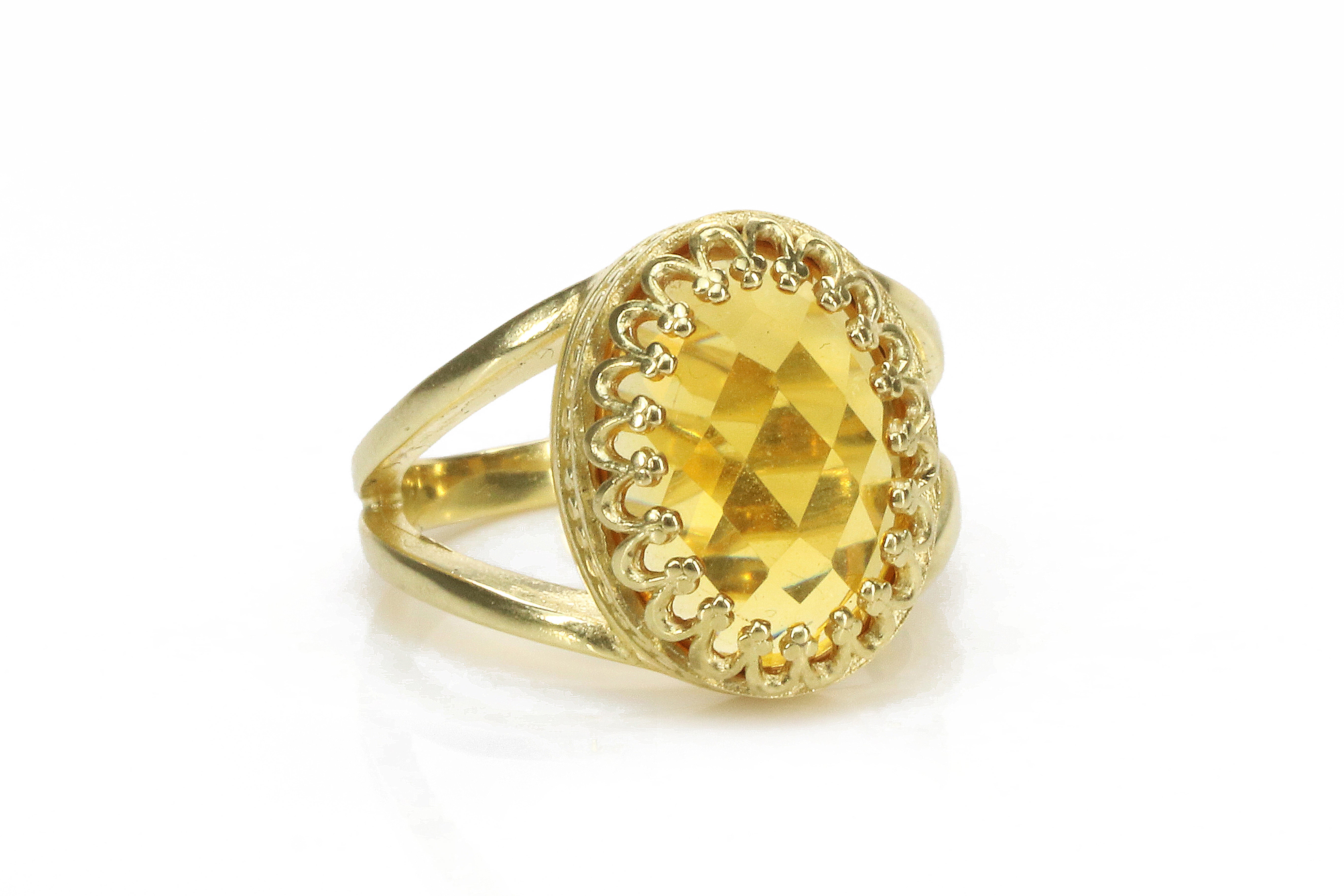Oval Citrine Ring in 925 Sterling Silver Rings Anemone Jewelry