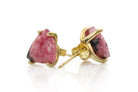 Pinkish Rhodonite Stud Gold Earrings Earrings Anemone Unique