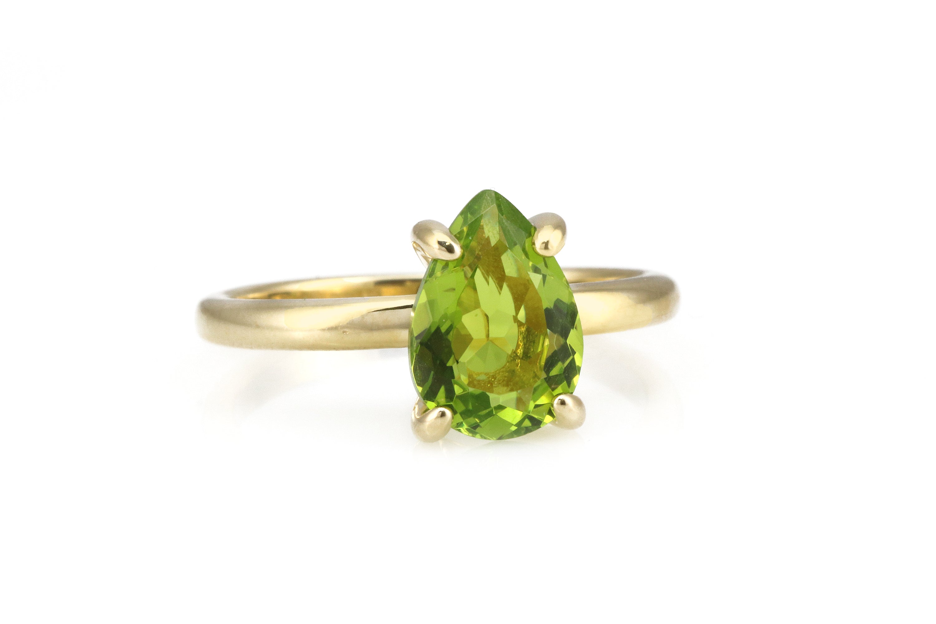 925 Sterling Silver Ring with Peridot Stone Rings Anemone Unique