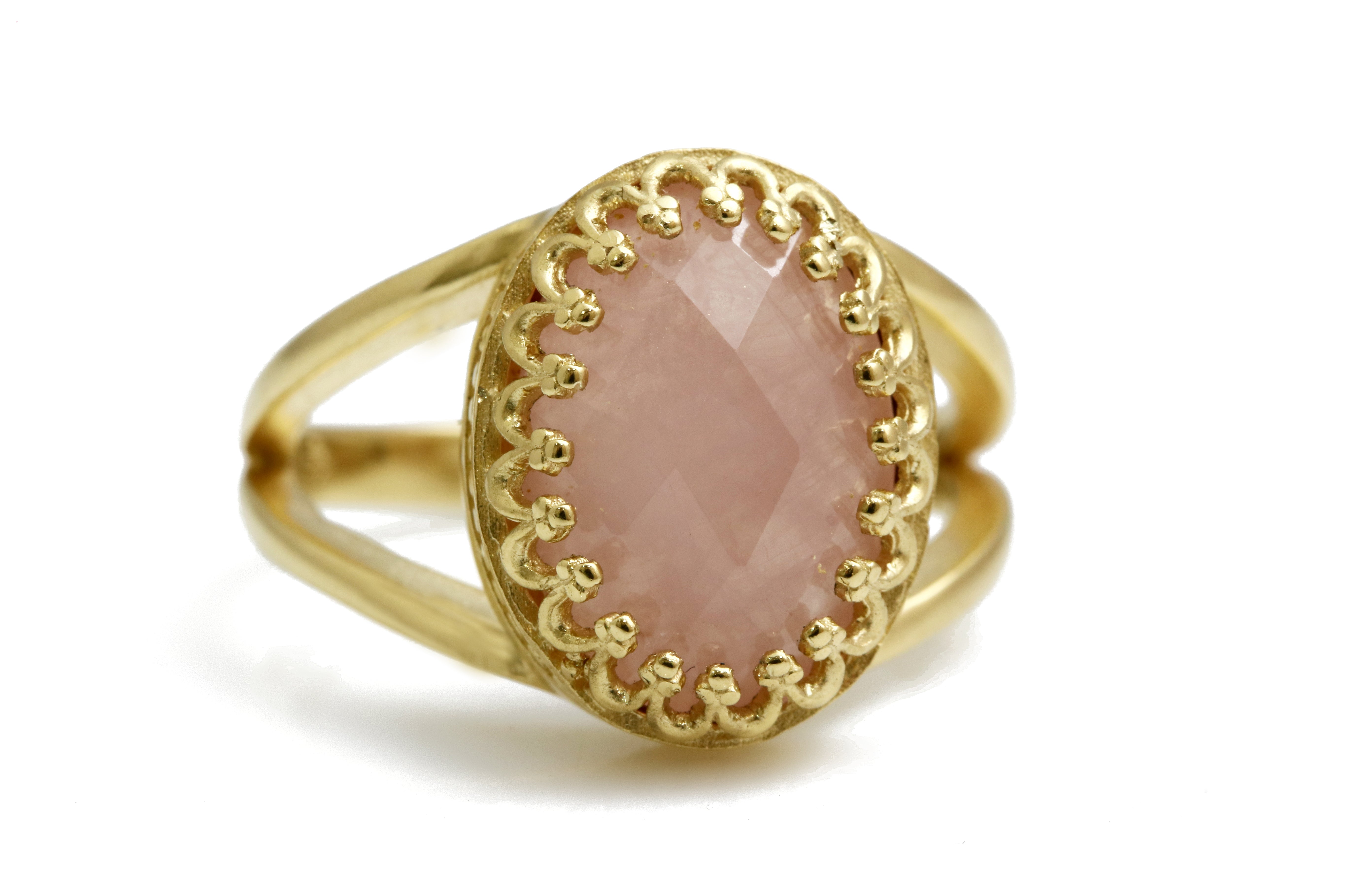 Chic 14x10mm Rose Quartz in 925 Sterling Silver Rings Anemone Jewelry