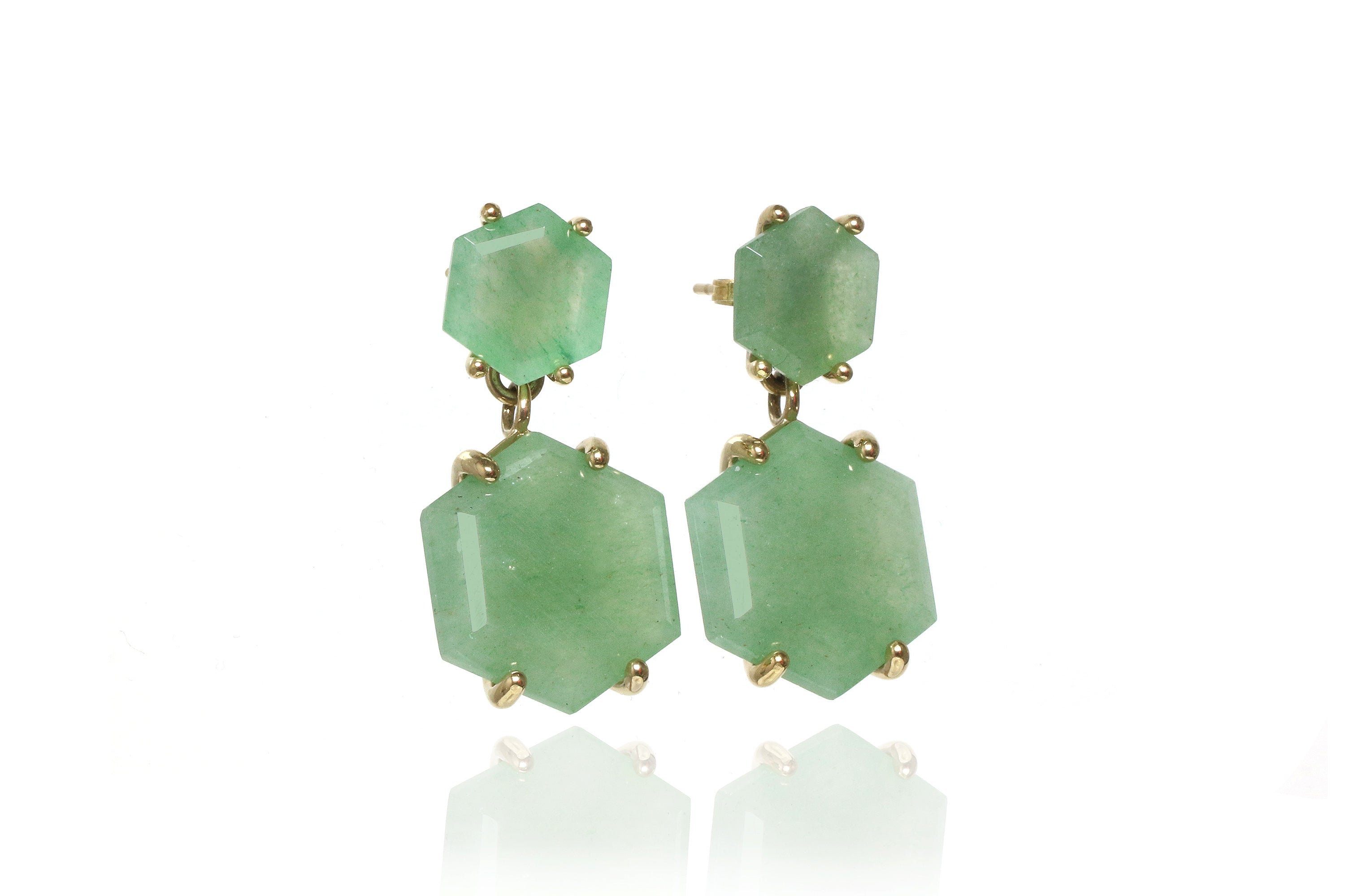 Gold Filled Aventurine Gemstone Earrings Earrings Anemone Jewelry