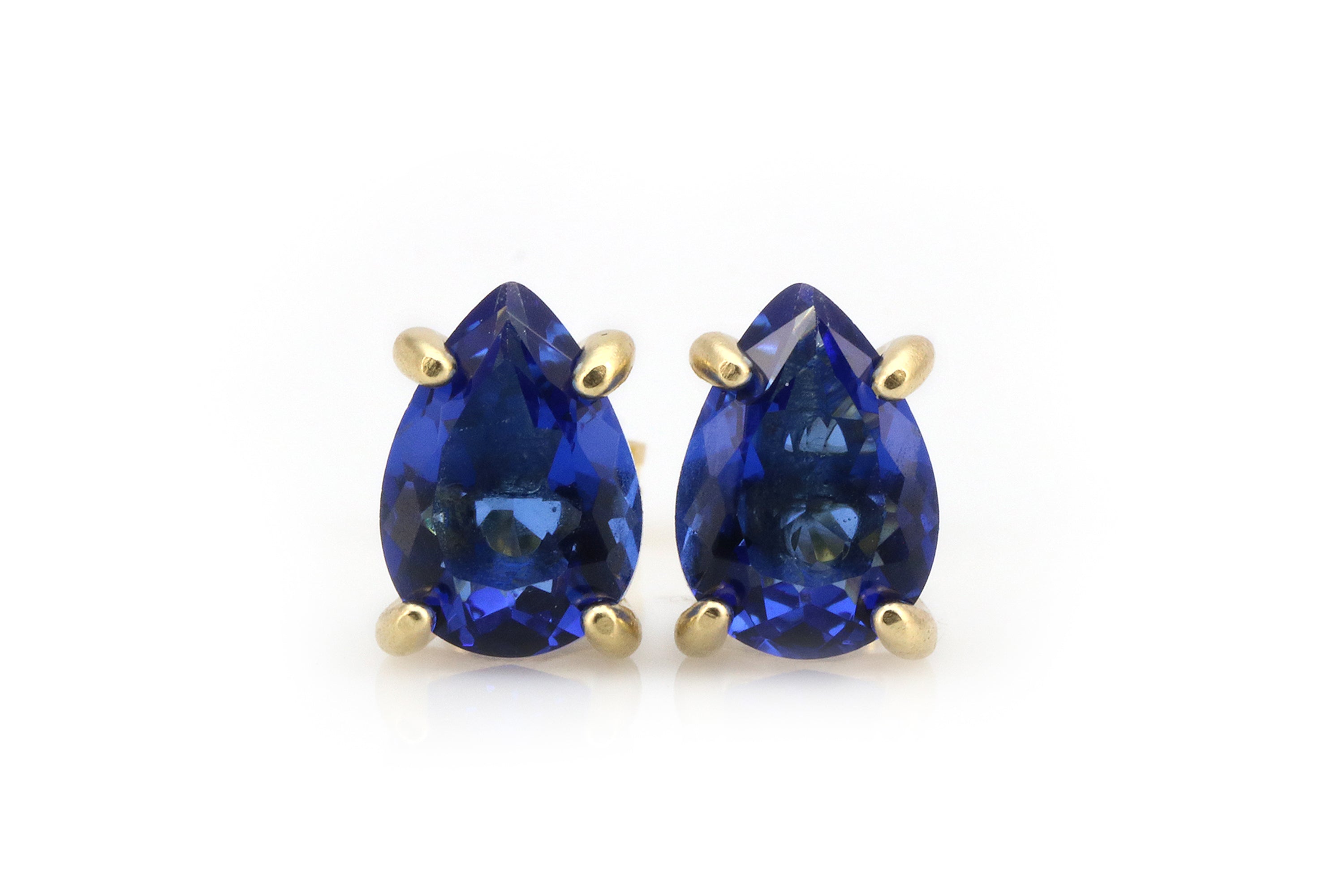 Dainty Sapphire Gold Stud Earrings Earrings Anemone Unique