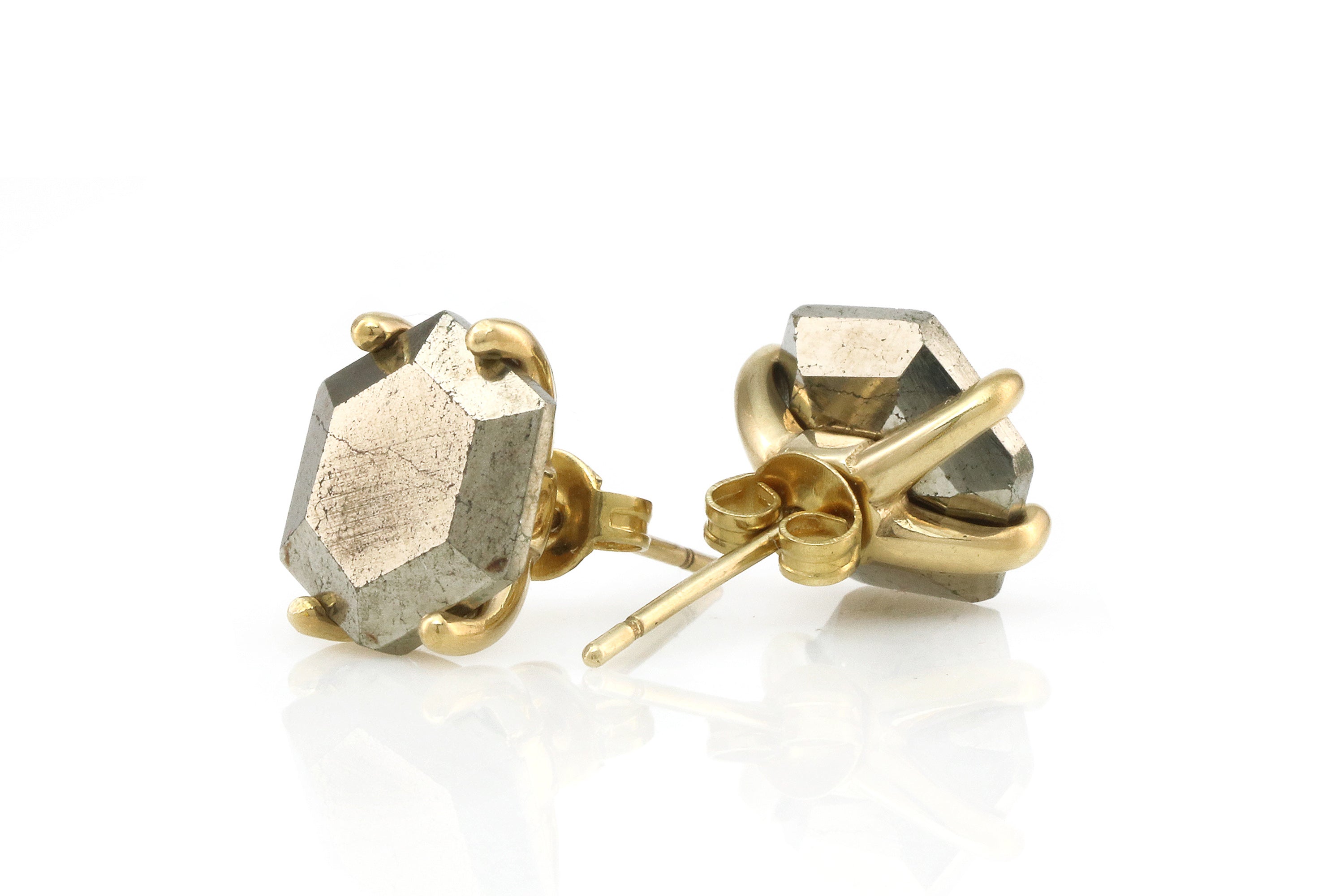 Alluring Iron Pyrite Gold Earrings Earrings Anemone Unique