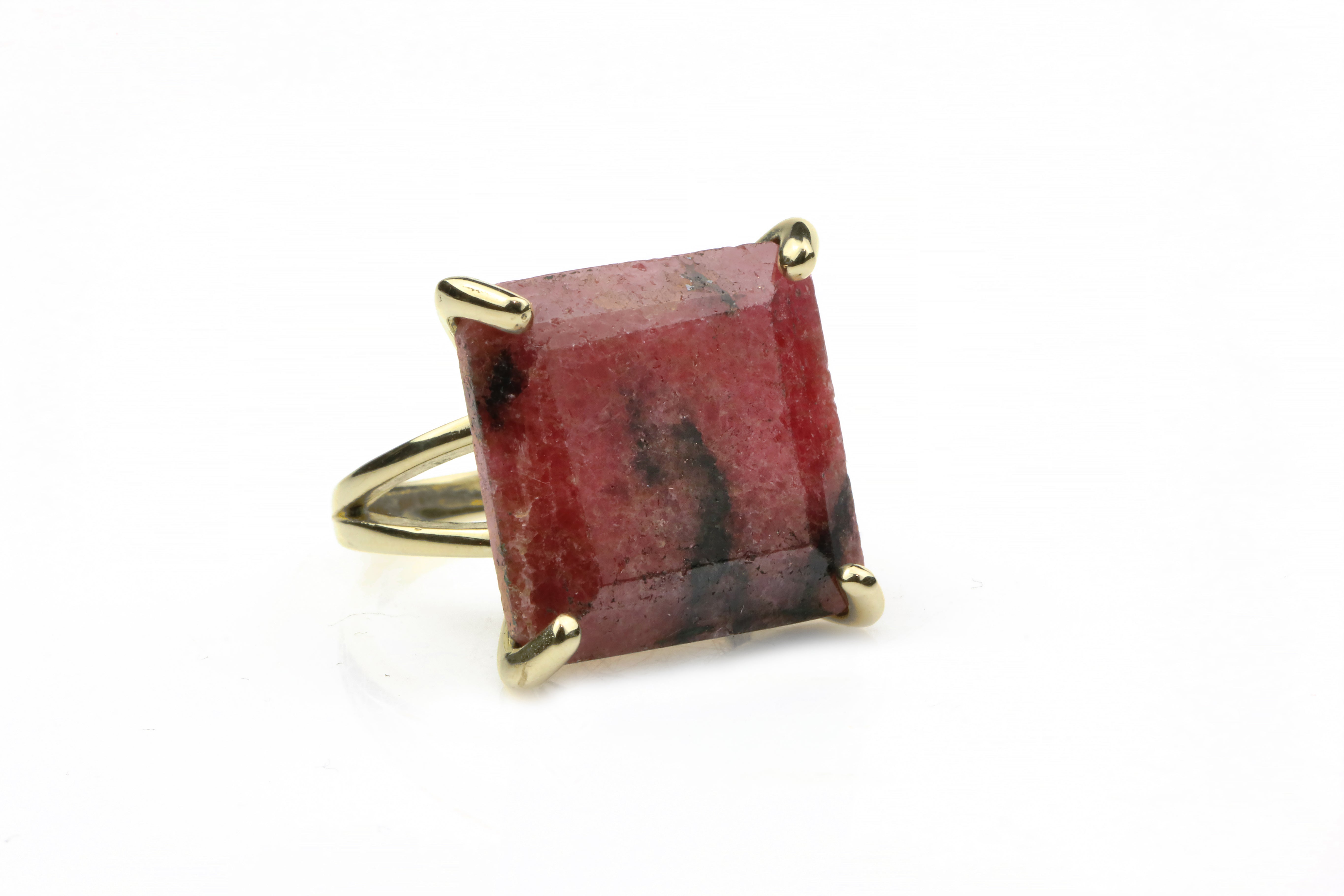 Artisan Rhodonite Ring with 925 Sterling Silver Ring Band Rings Anemone Jewelry