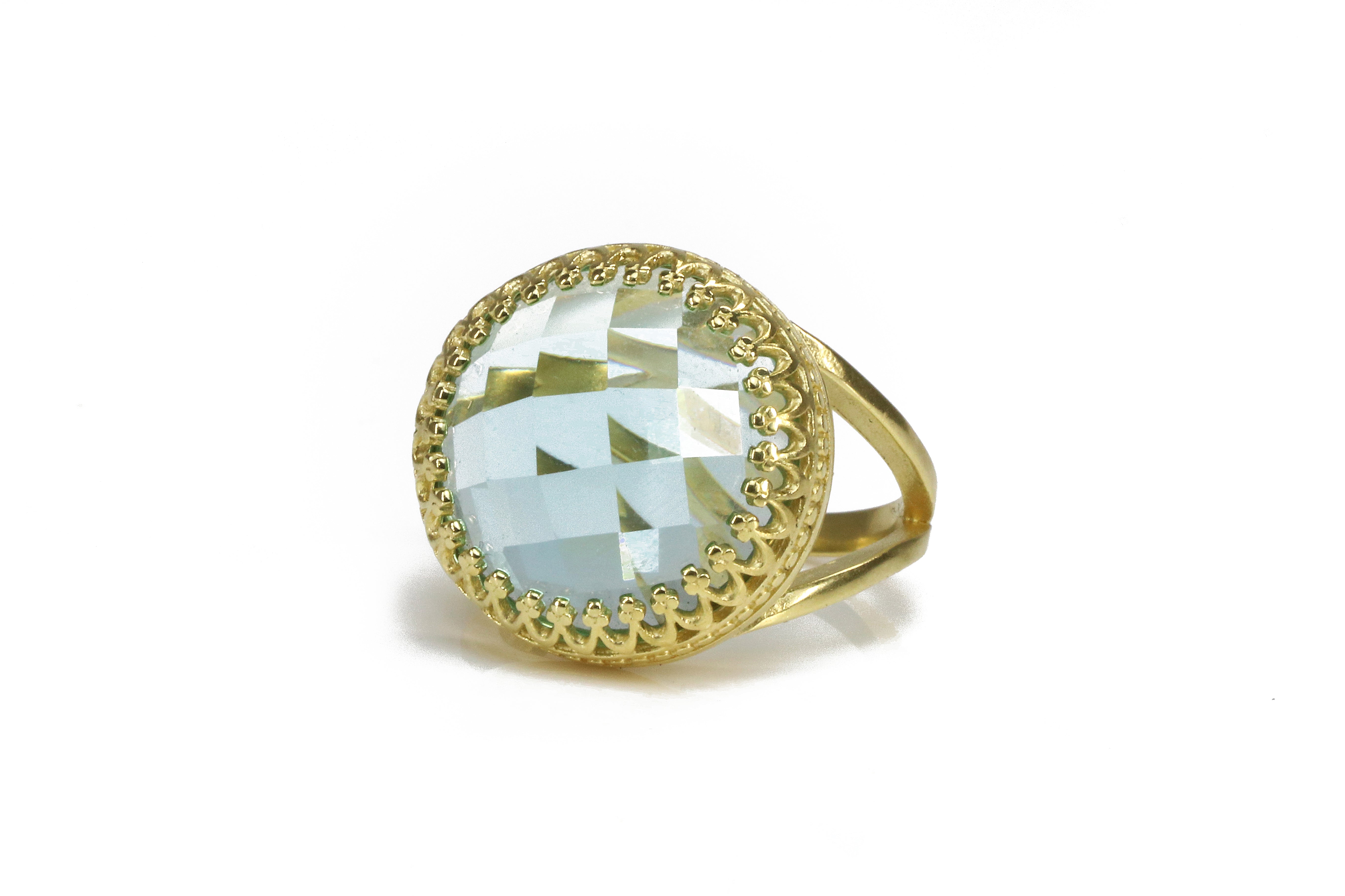 Round Topaz in 14k Gold-filled Ring Rings Anemone Jewelry