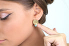 Gold Amazonite Bezel Set Gold Stud Earrings Earrings Anemone Limited