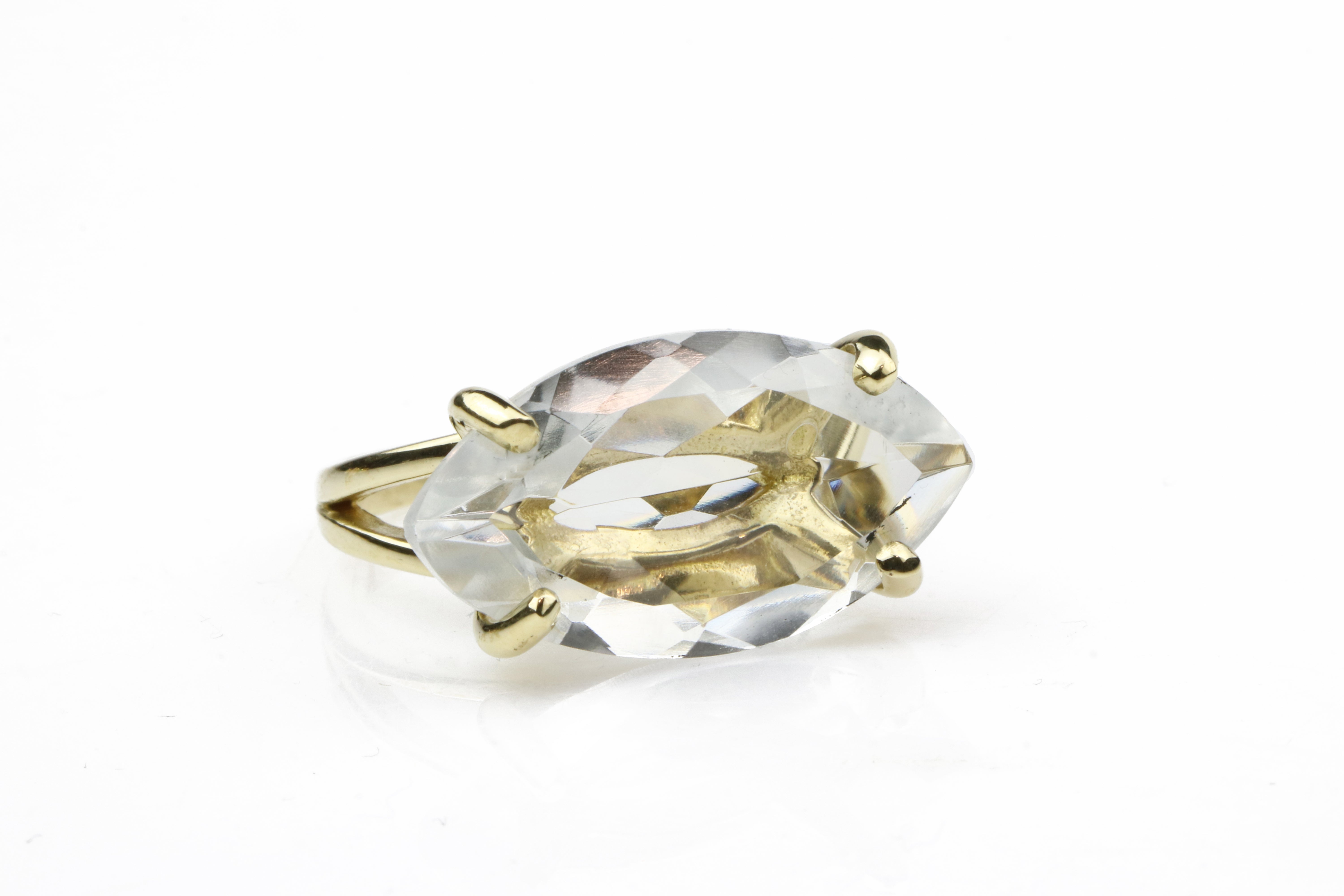 14k Gold Filled Clear Quartz Ring Rings Anemone Jewelry