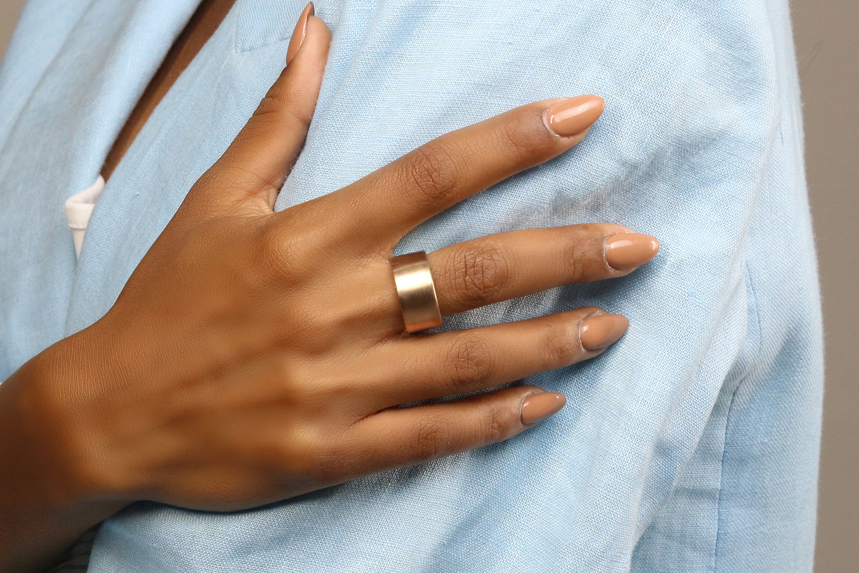 Handmade Brush Custom Gold Band Ring Rings My DNA
