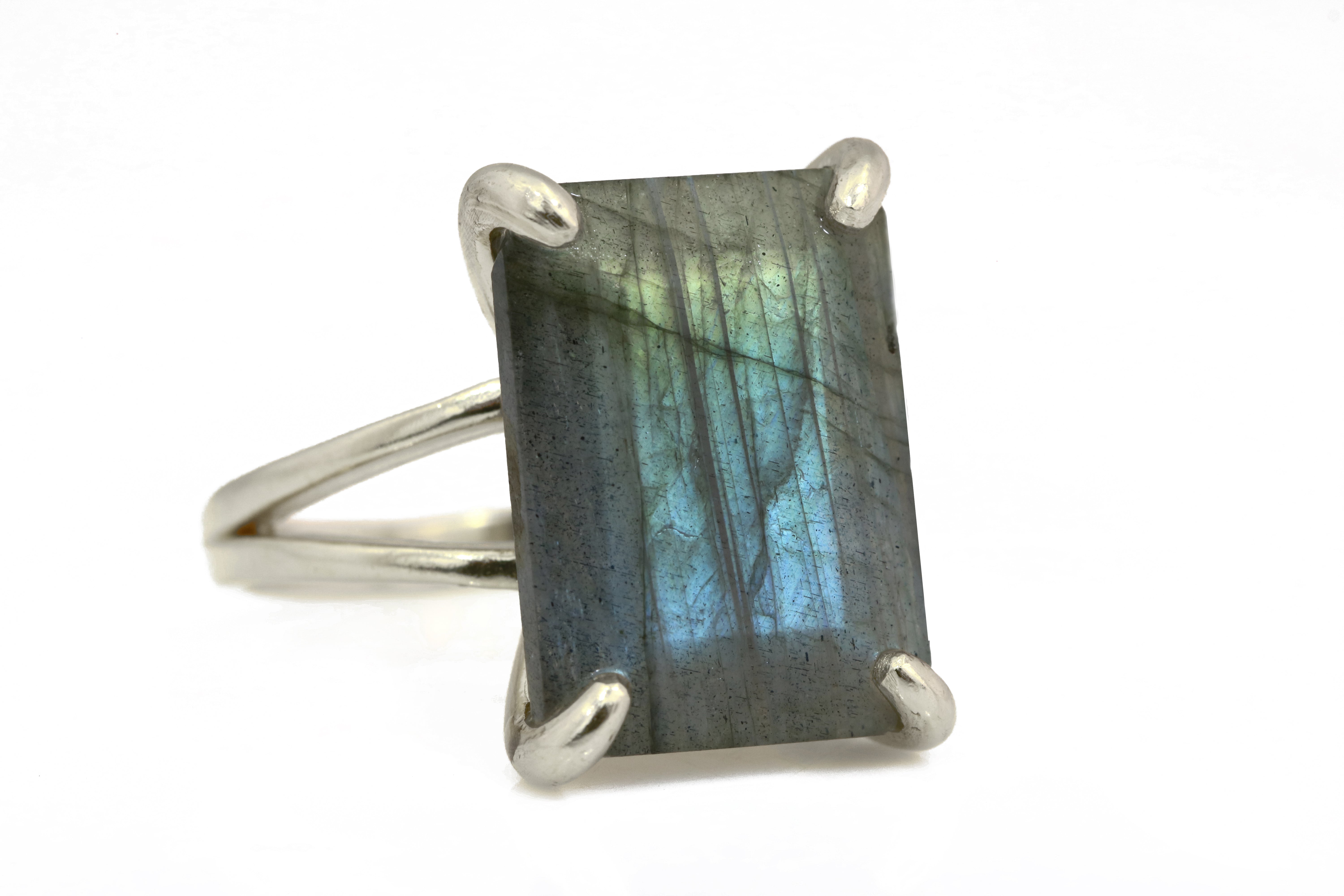 13x18mm Labradorite in 925 Sterling Silver Ring Rings Anemone Jewelry