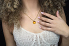 Lustrous Citrine Statement Silver Bezel Set Necklace necklaces Anemone Limited