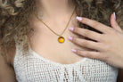 Lustrous Citrine Statement Silver Bezel Set Necklace necklaces Anemone Limited