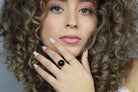 Semiprecious Black Onyx Bezel Set Sterling Silver Ring Rings Anemone Limited