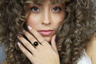 Semiprecious Black Onyx Bezel Set Sterling Silver Ring Rings Anemone Limited