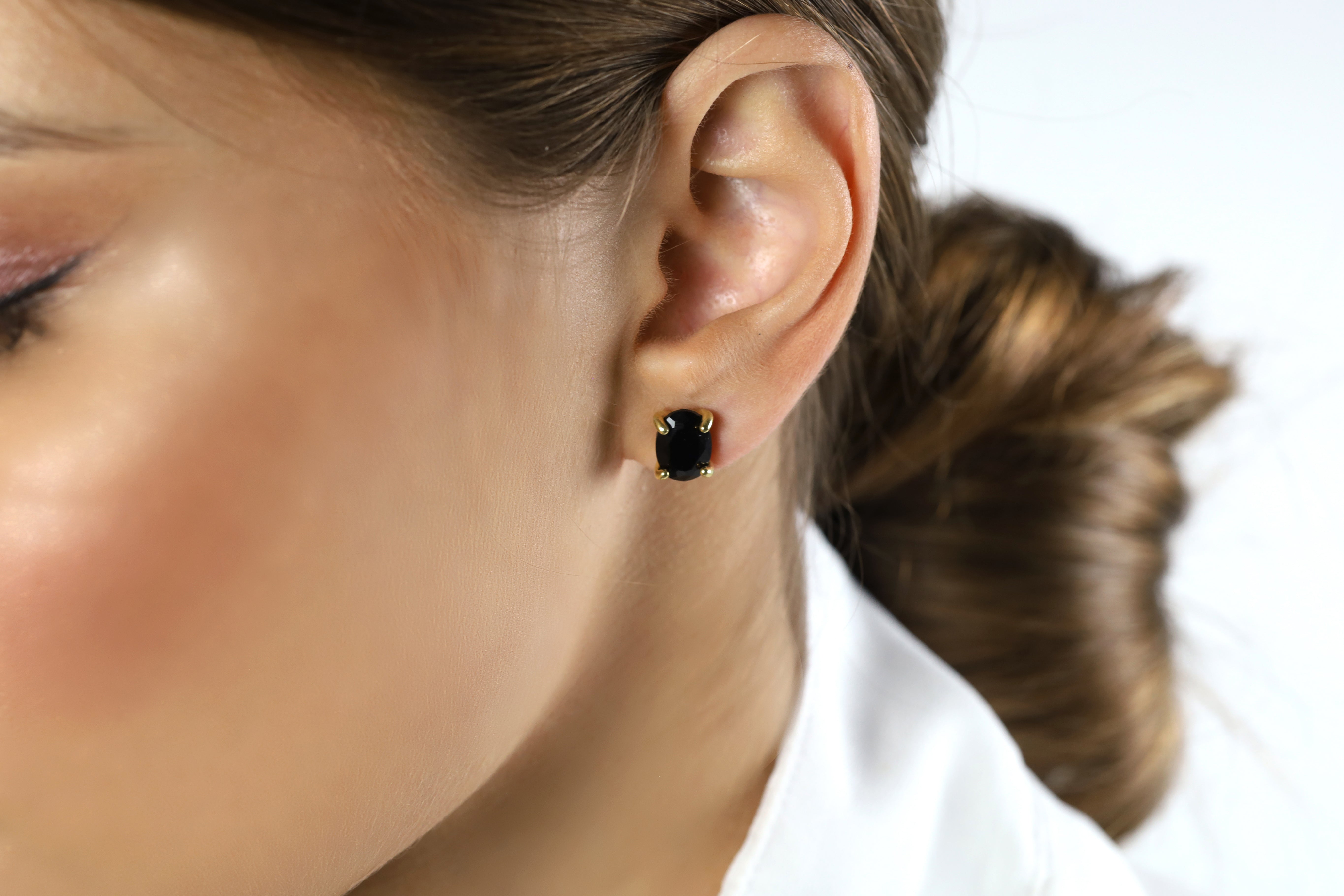 Sophisticated Oval Onyx Sterling Silver Stud Earrings Earrings Anemone Unique