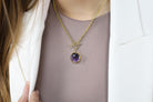 Toggle Clasp Necklace with Round Bezel Set Amethyst Pendant necklaces Anemone Limited