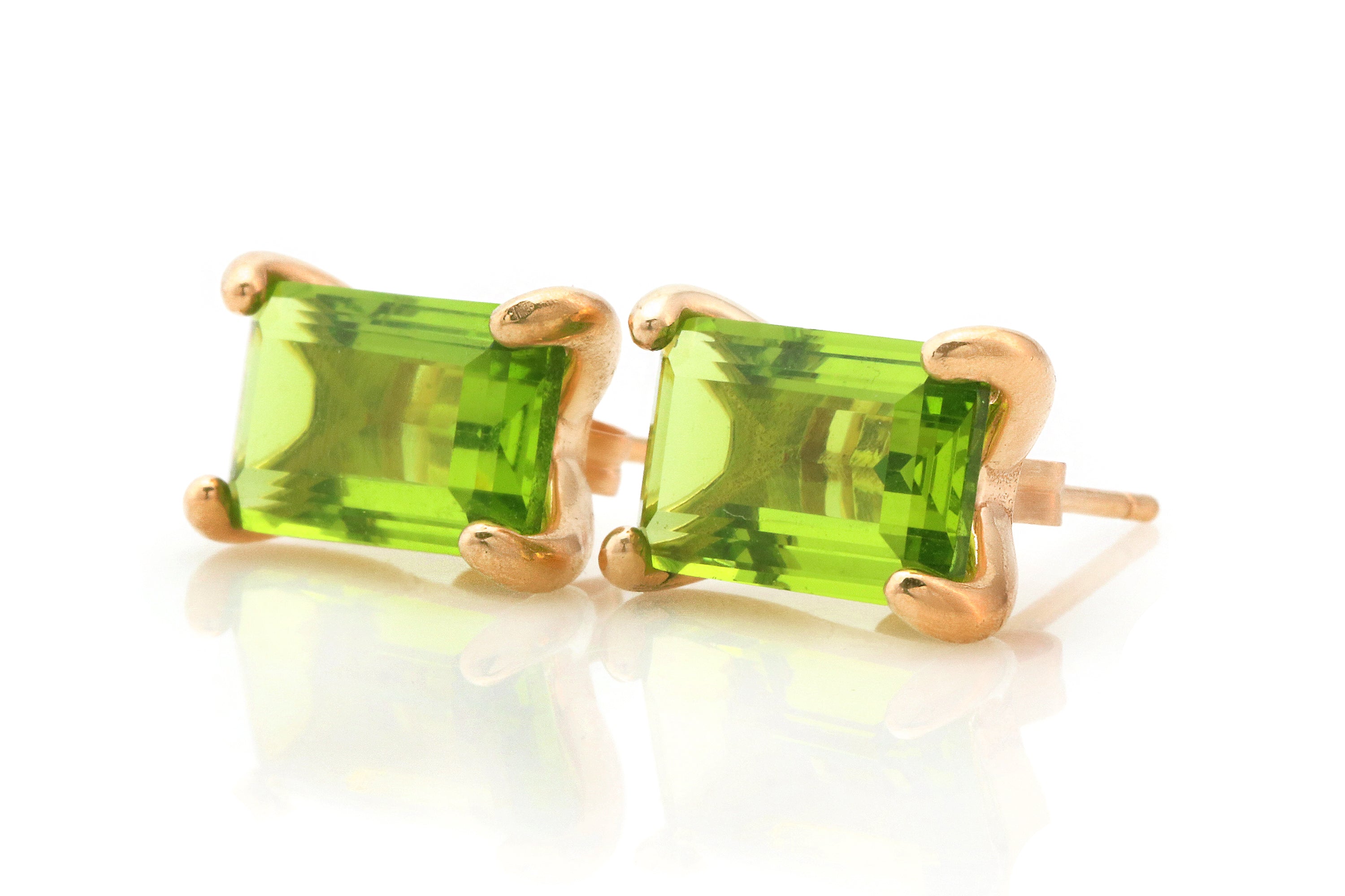 Rectangle Peridot Sterling Silver Earring Earrings Anemone Unique