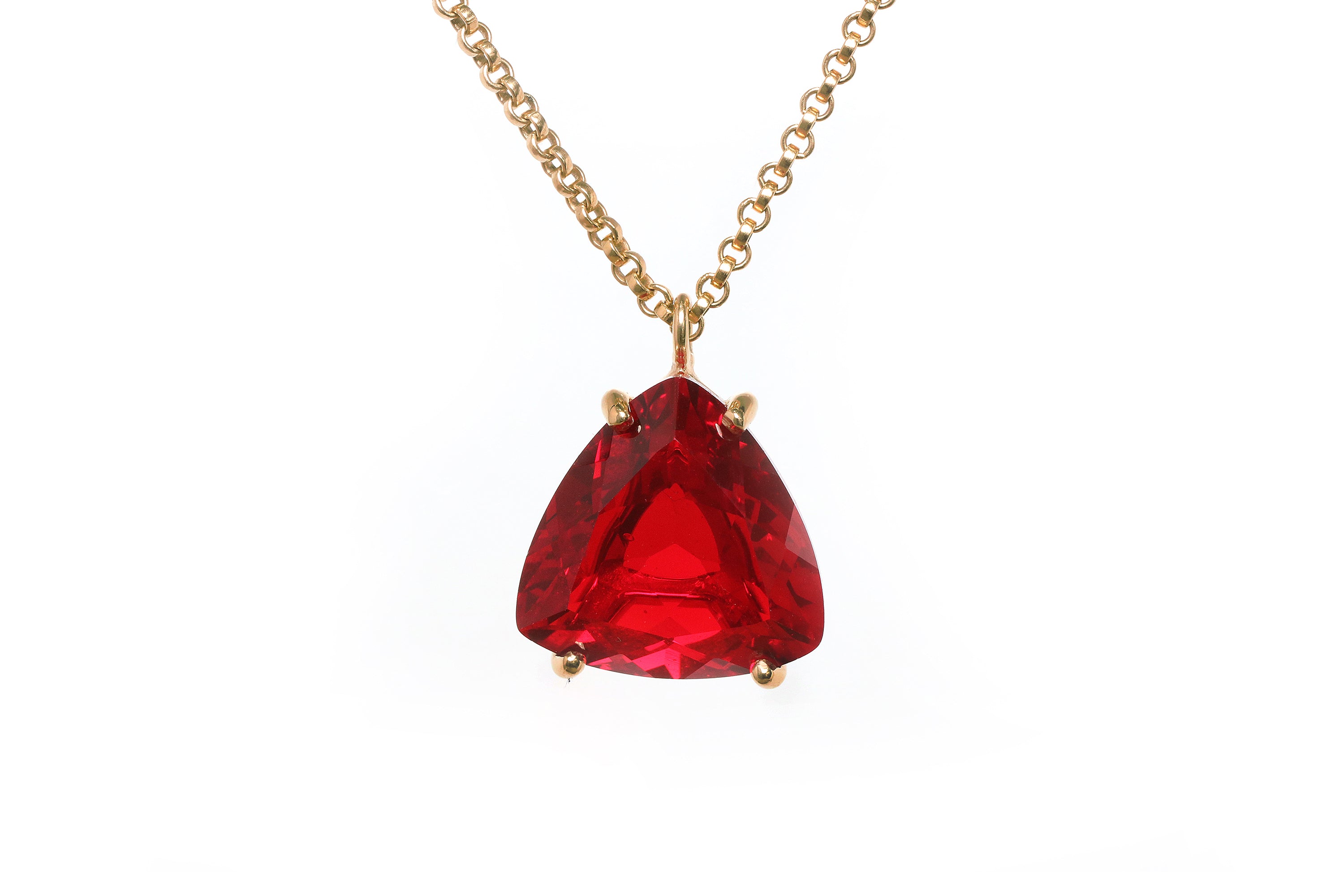 Artisan 14k Yellow Gold Ruby Necklace necklaces Anemone Jewelry