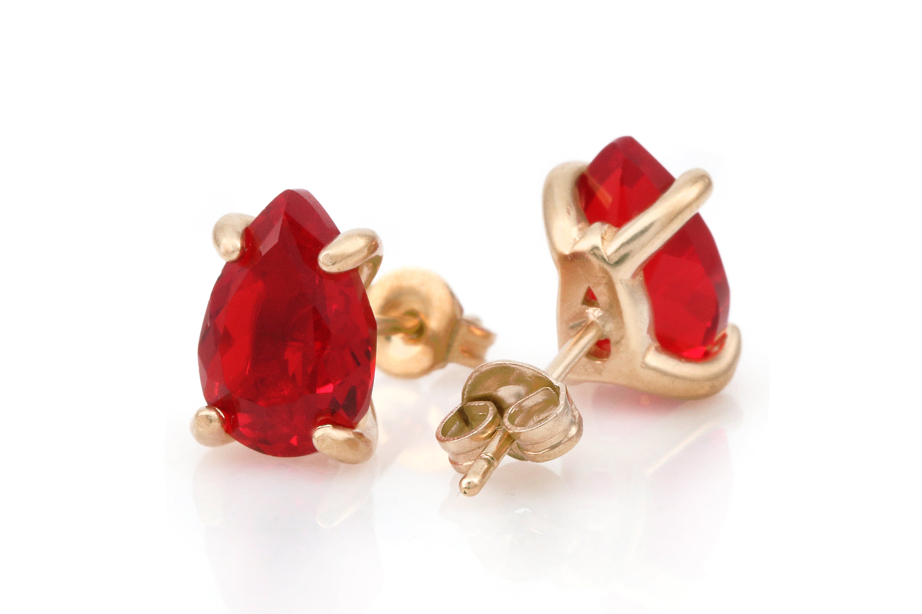 Classy Ruby Gemstone Earrings in Gold Earrings Anemone Unique