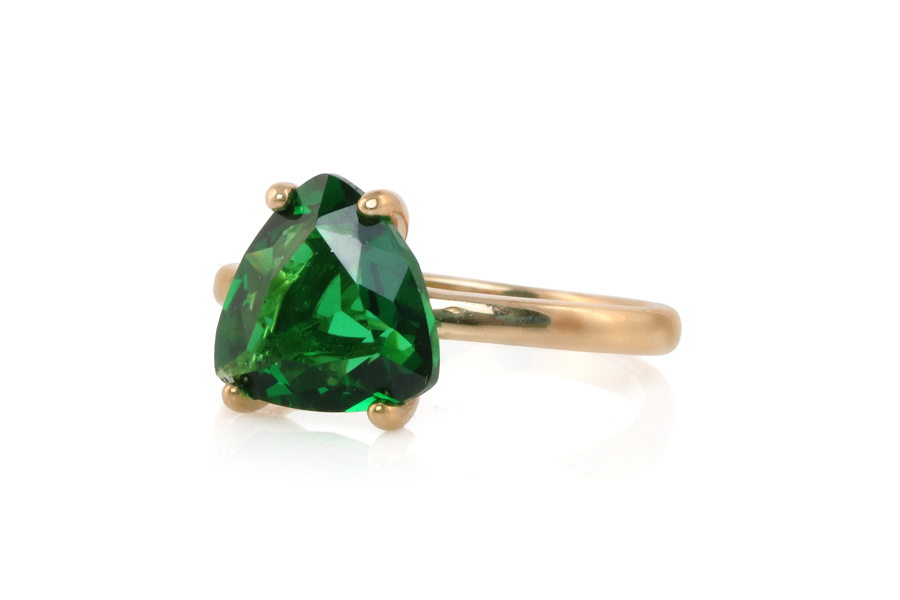 Pretty Silver Emerald Ring Rings Anemone Unique