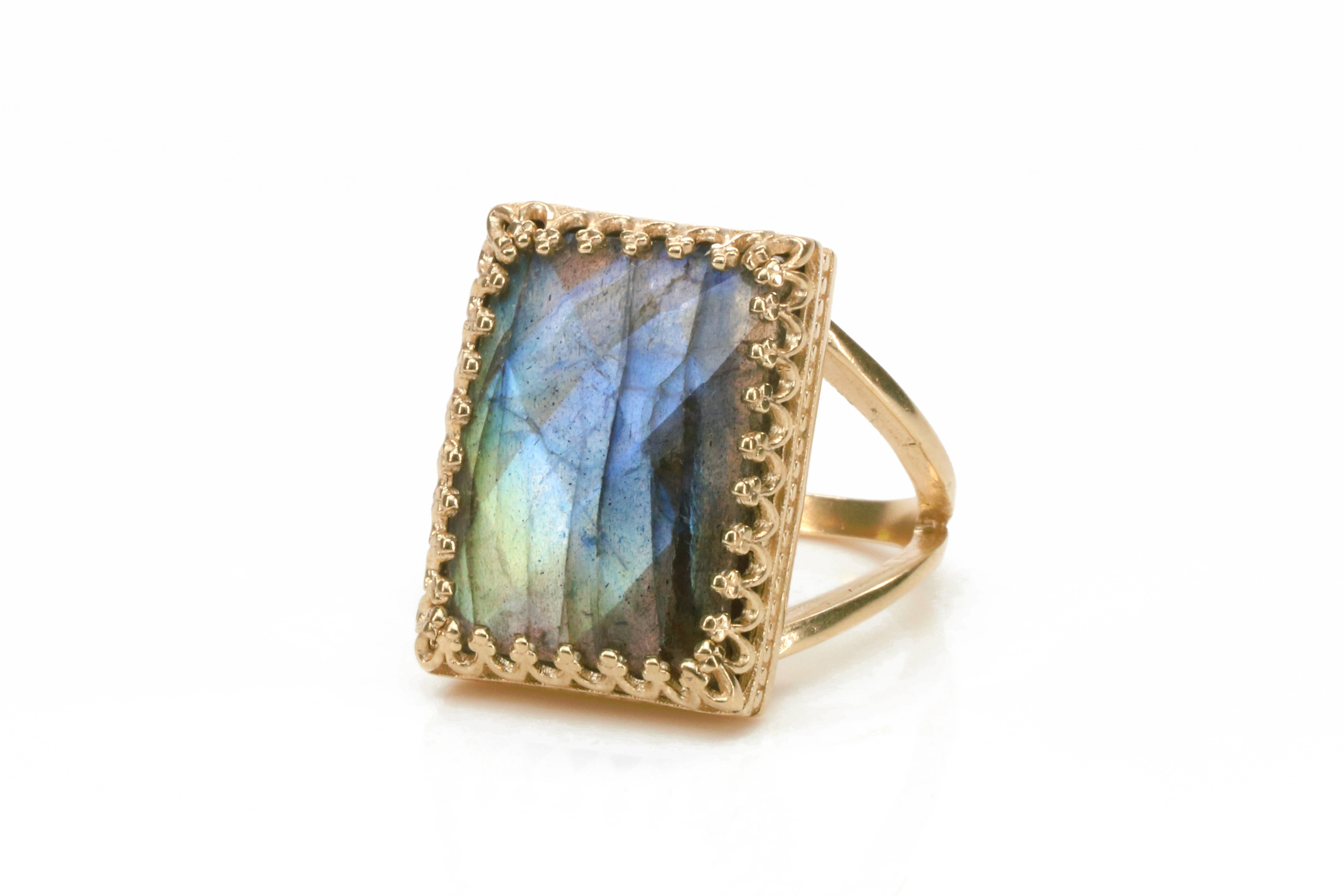Labradorite Ring in 925 Sterling Silver Rings Anemone Jewelry