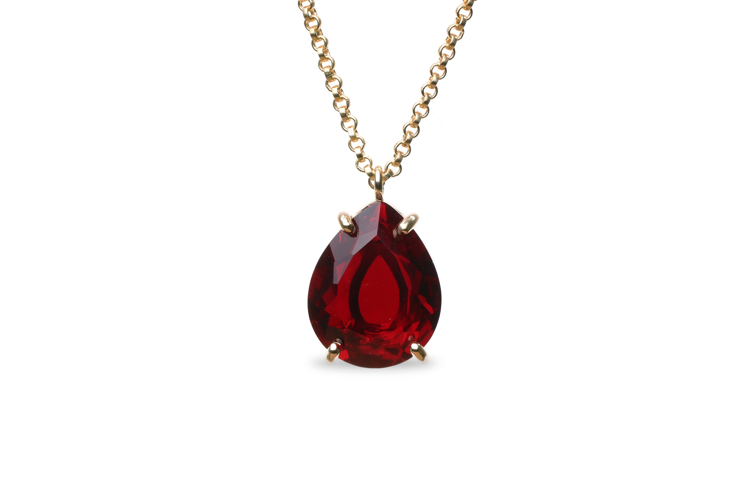 Garnet Pendant Necklace in 14k Gold necklaces Anemone Jewelry
