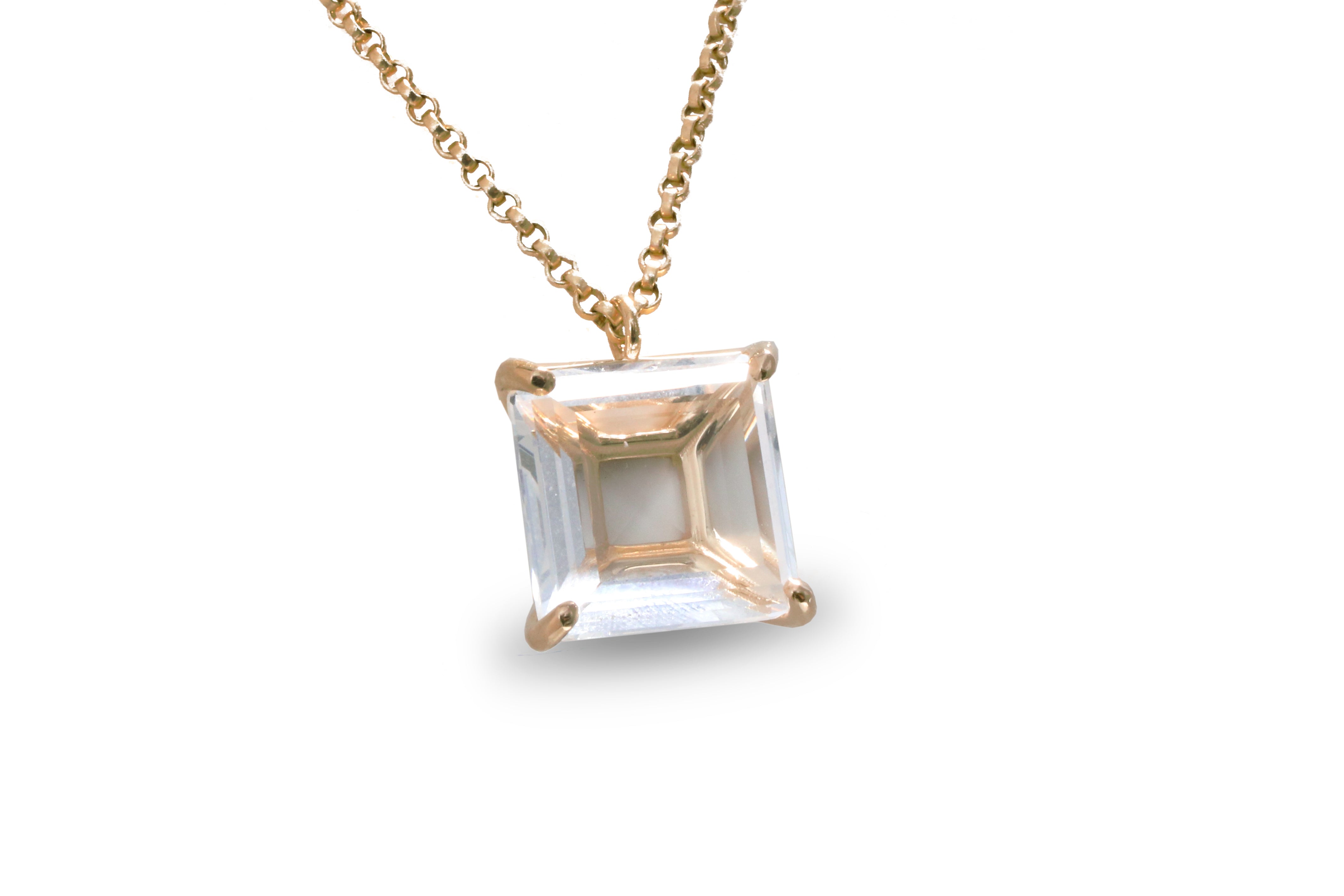 Clear Quartz Necklace in 14k Gold Filled necklaces Anemone Jewelry