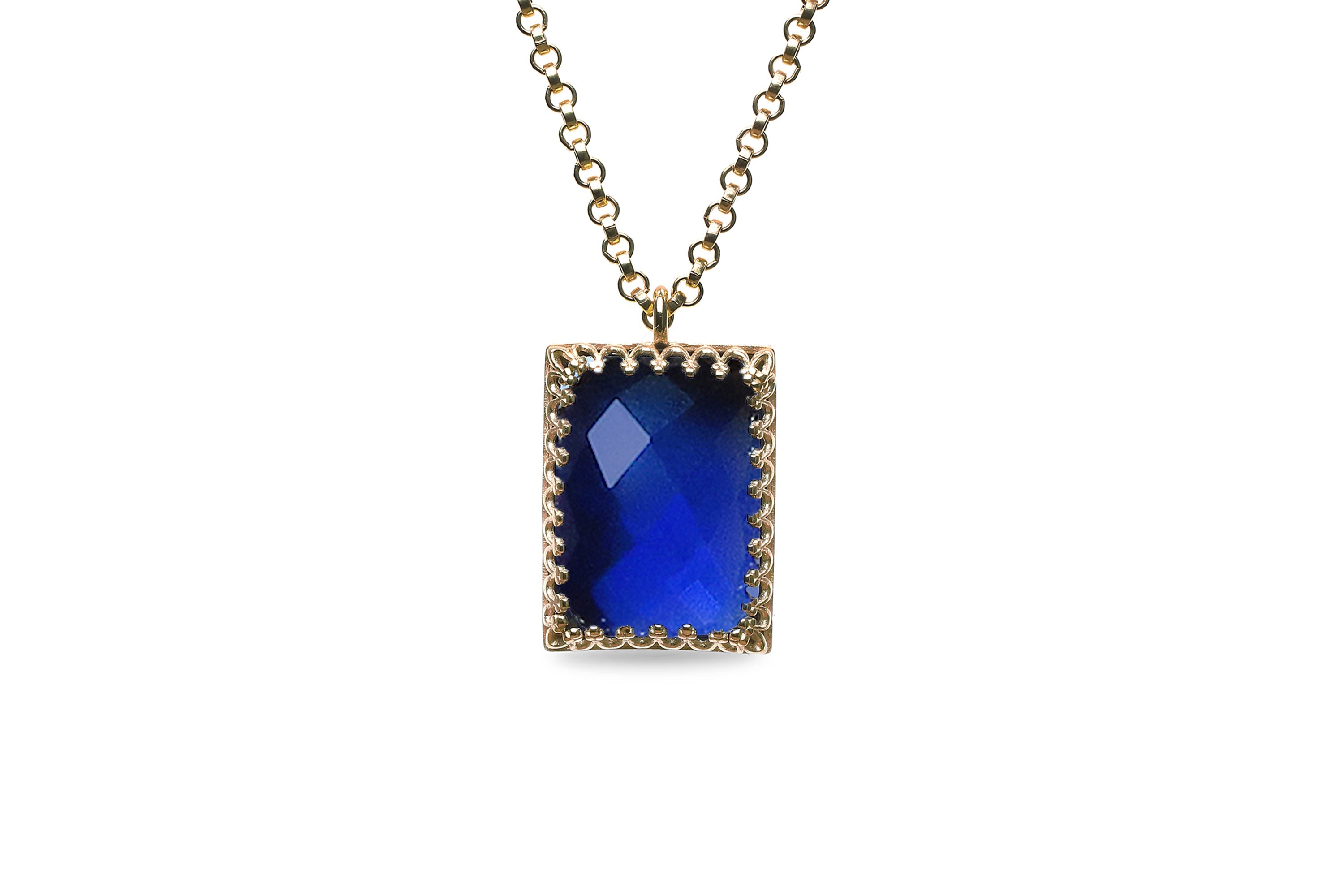 Exquisite Customizable Sapphire Gold Necklace necklaces Anemone Jewelry