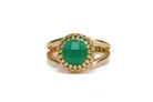 Rose Gold Filled Ring with Green Onyx Rings Anemone Jewelry