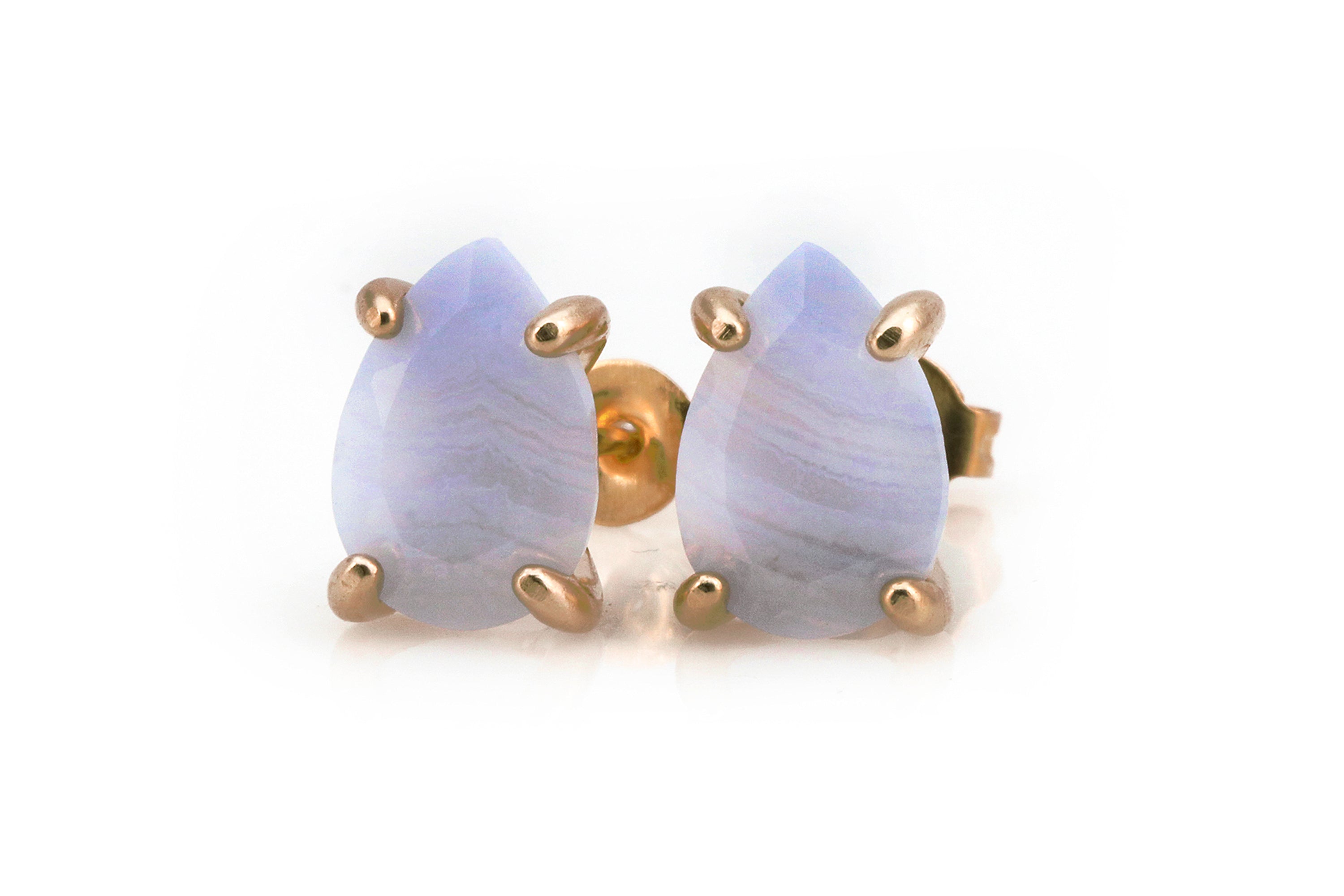 Lace Agate Pear Sterling Silver Earrings Earrings Anemone Unique