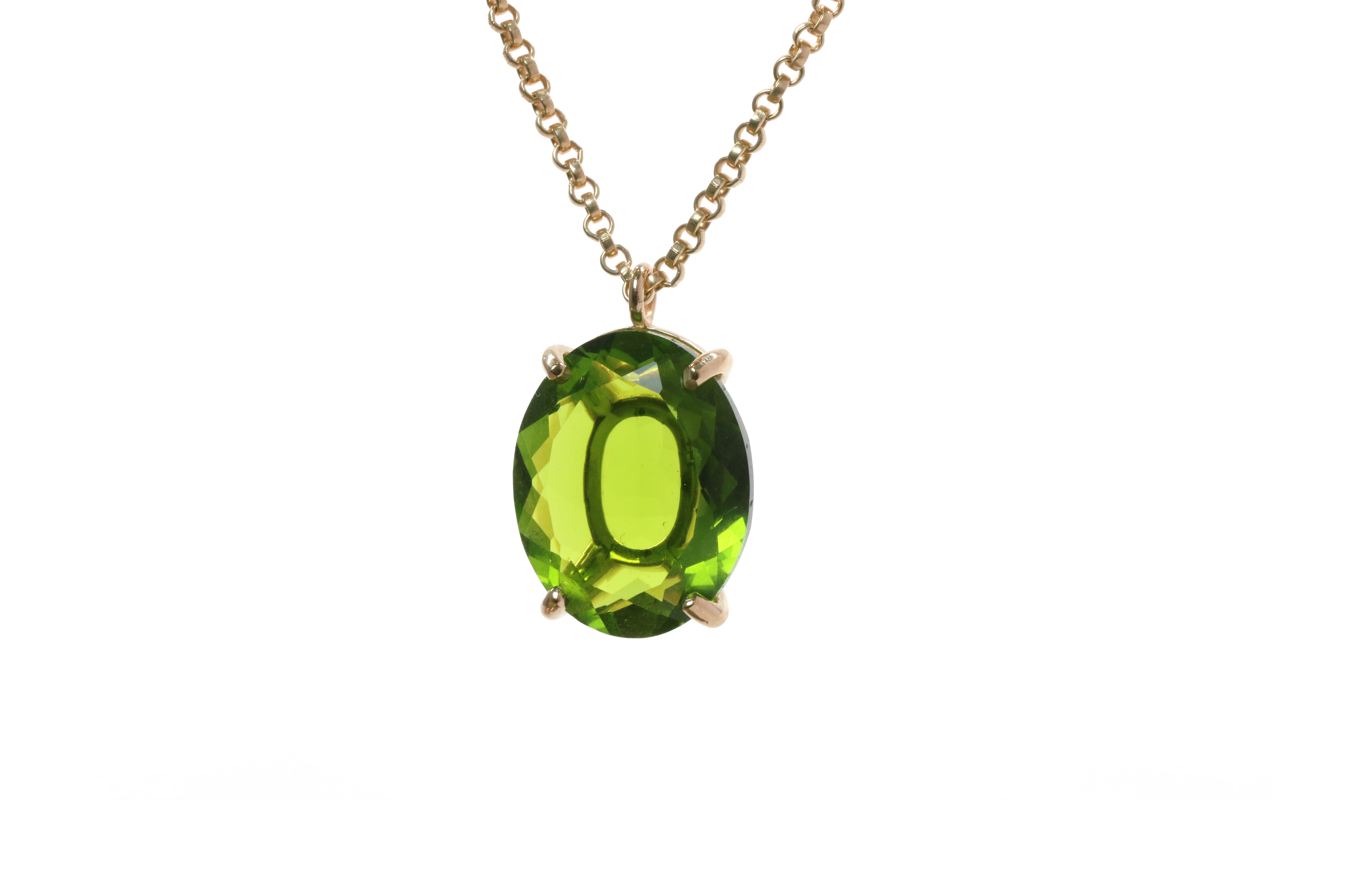 14k Gold Handmade Peridot Jewelry Gold Necklace necklaces Anemone Jewelry