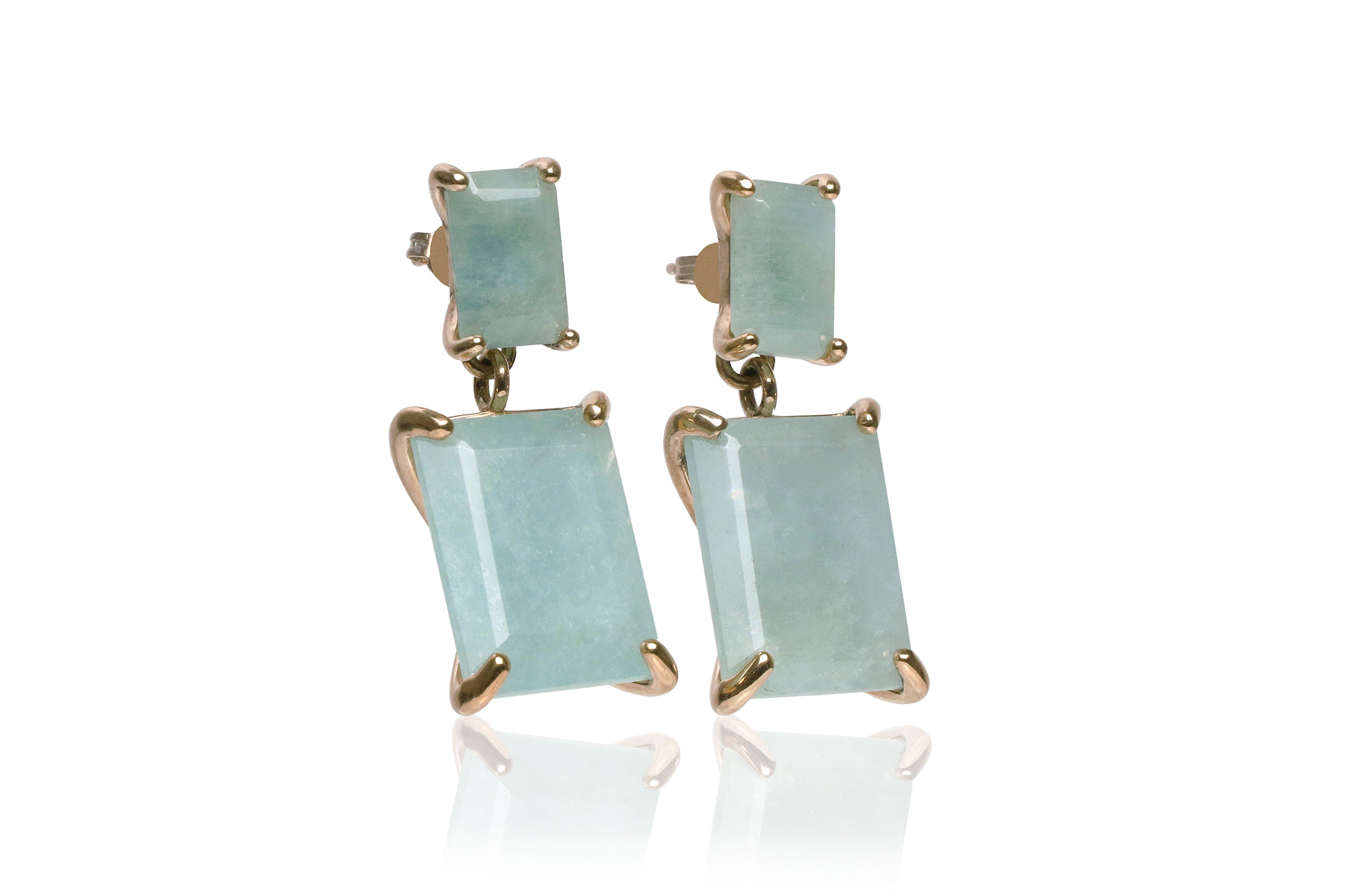 Statement Aquamarine Gold Filled Earrings Earrings Anemone Jewelry