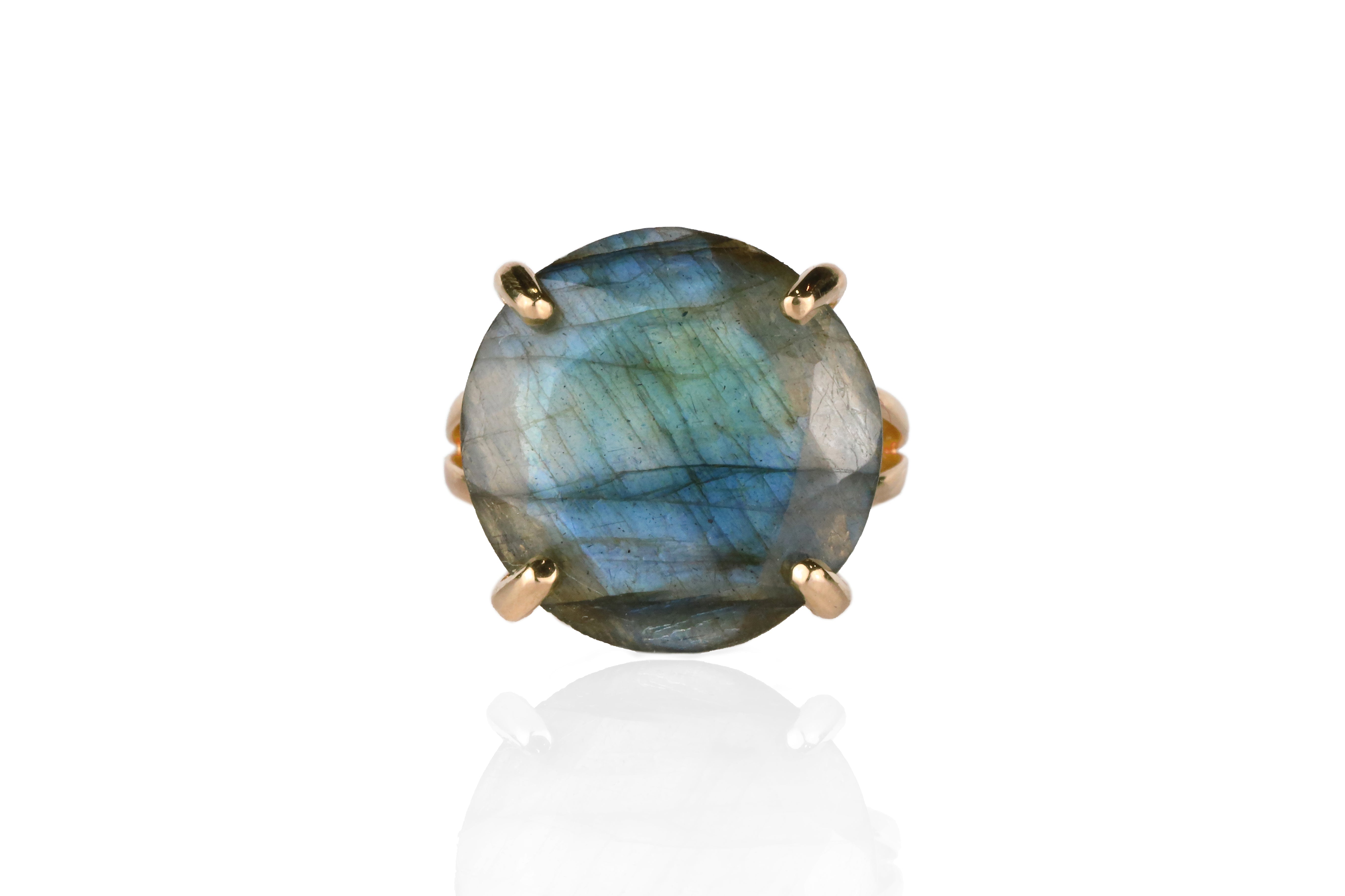 Labradorite Ring in 14k Rose Gold Rings Anemone Jewelry