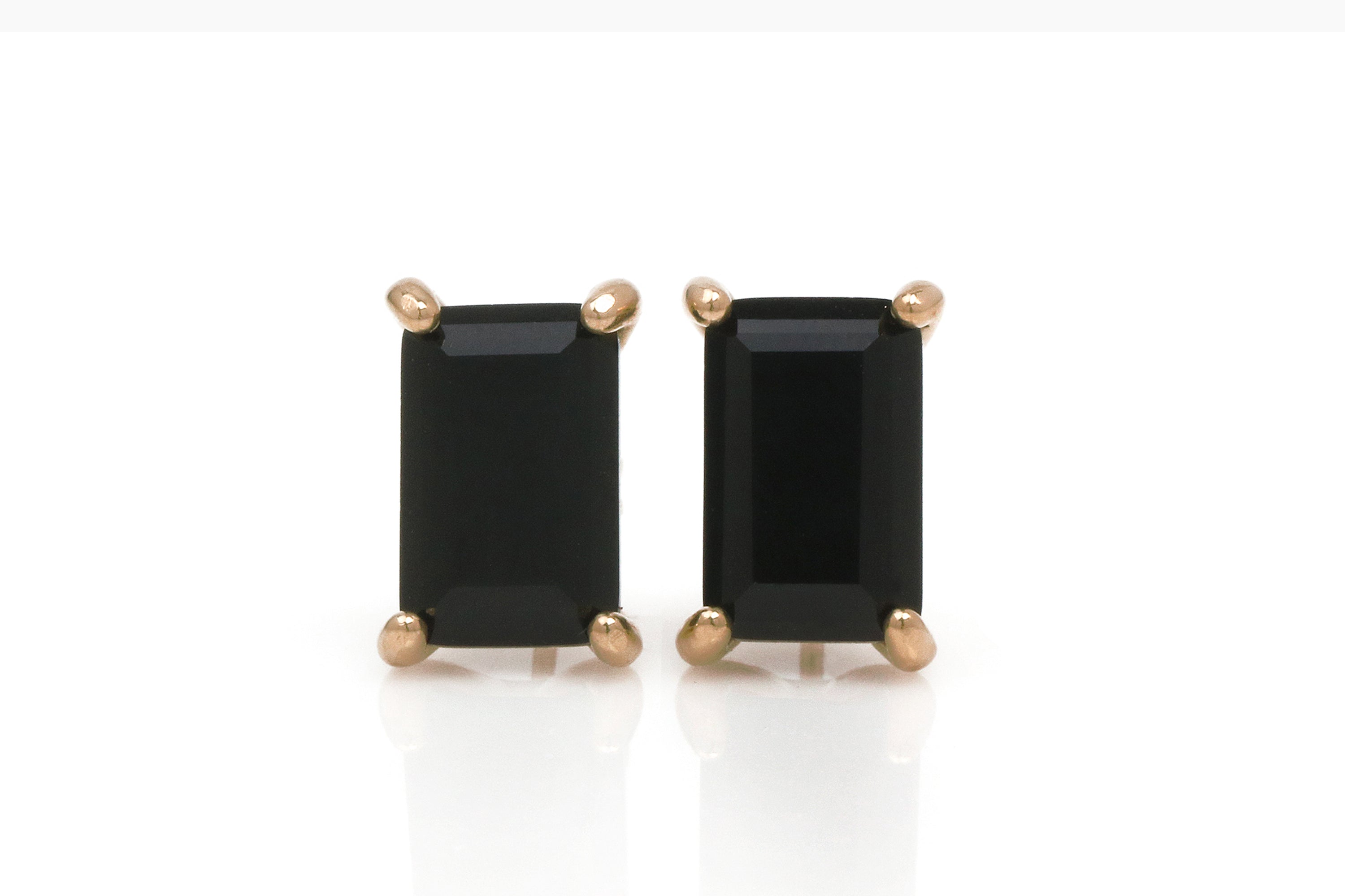 Statement Black Onyx Gold Earrings Earrings Anemone Unique