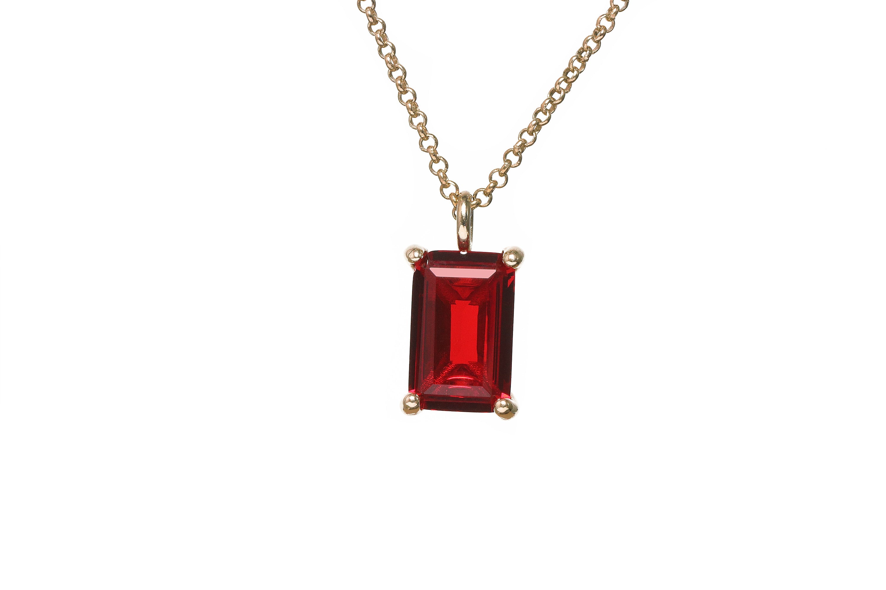 Stunning Gold Filled Ruby Necklace necklaces Anemone Unique