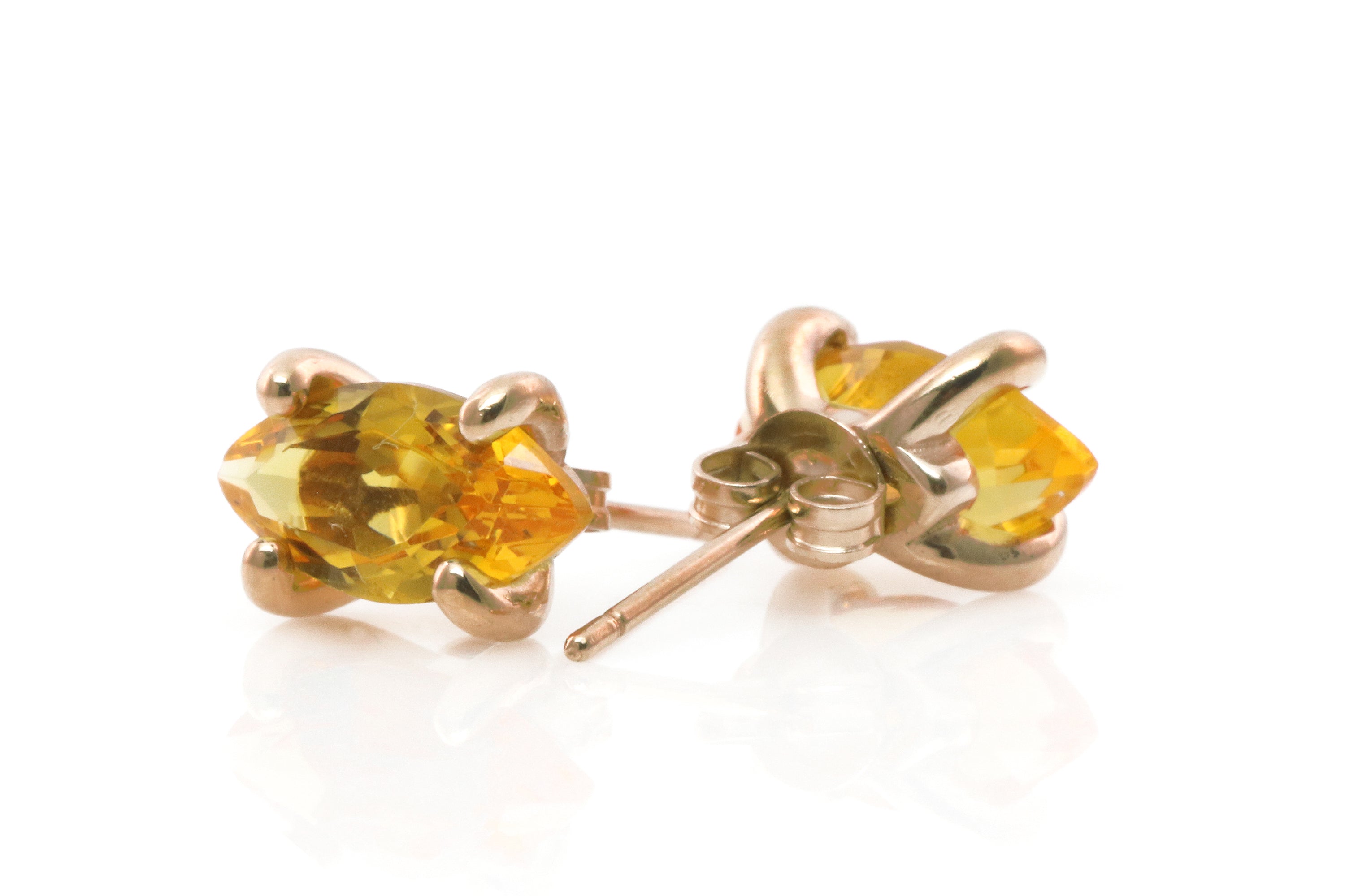 Unique Marquise Citrine Gold Earrings Earrings Anemone Unique