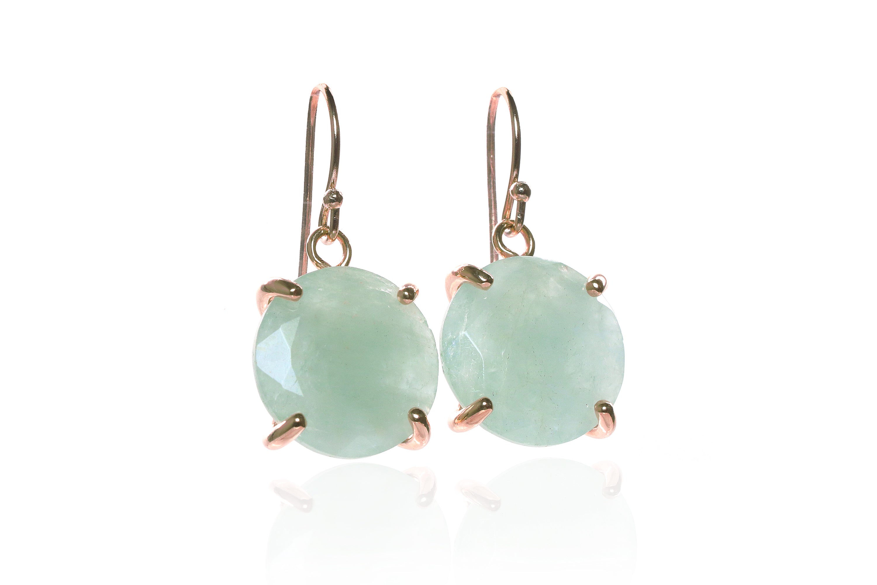 Decorative Aquamarine Earrings in Gold Earrings Anemone Jewelry