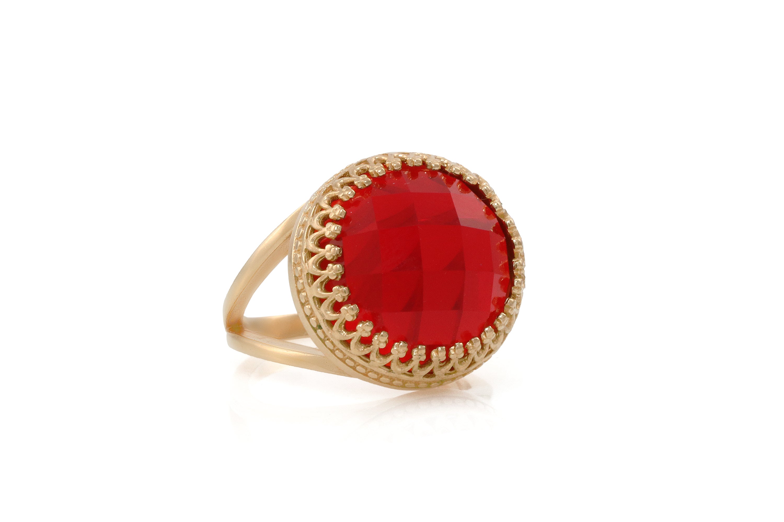 Round Ruby Birthstone Gold Filled Ring Rings Anemone Jewelry