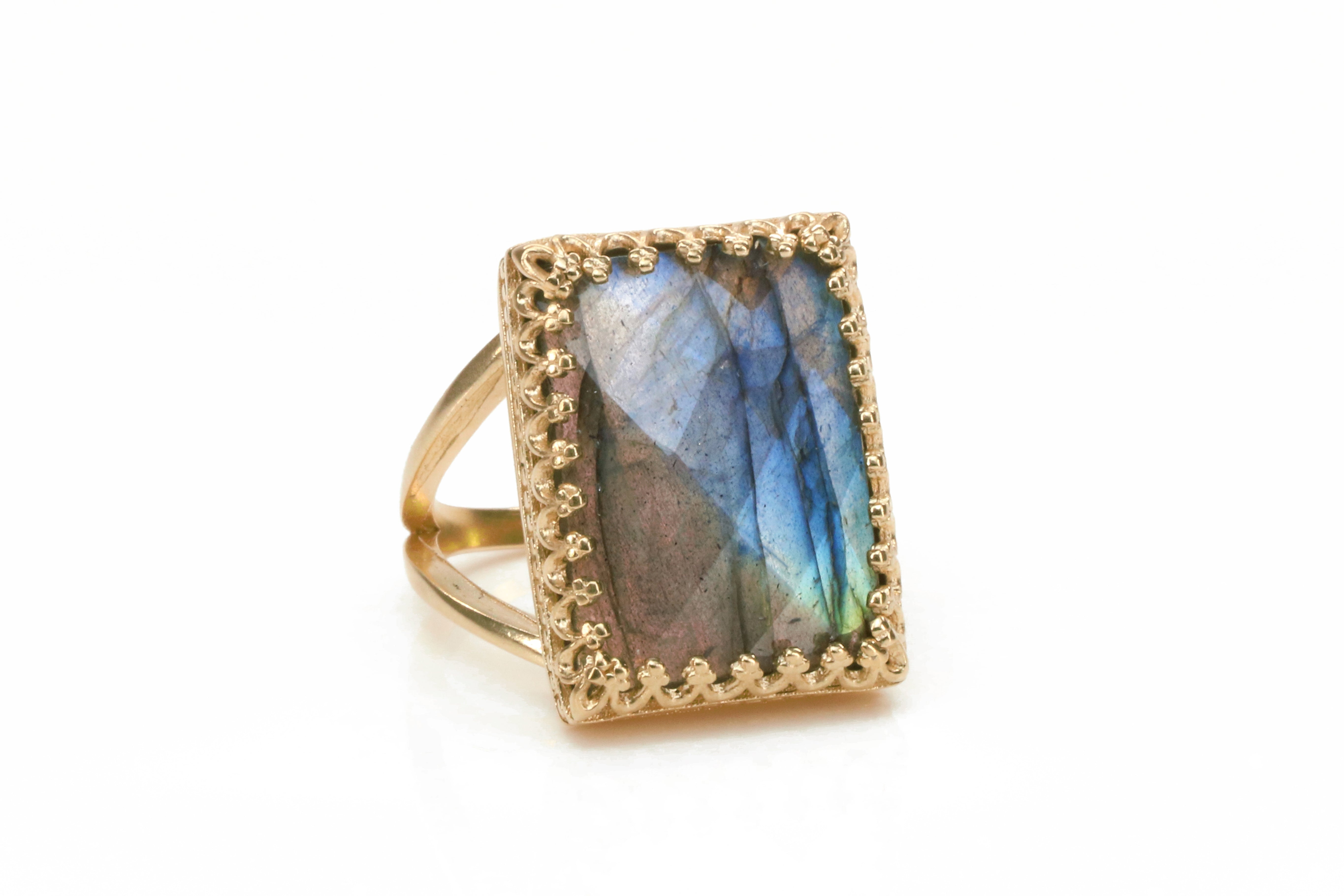 Labradorite in 14k Gold-filled Ring Band Rings Anemone Jewelry