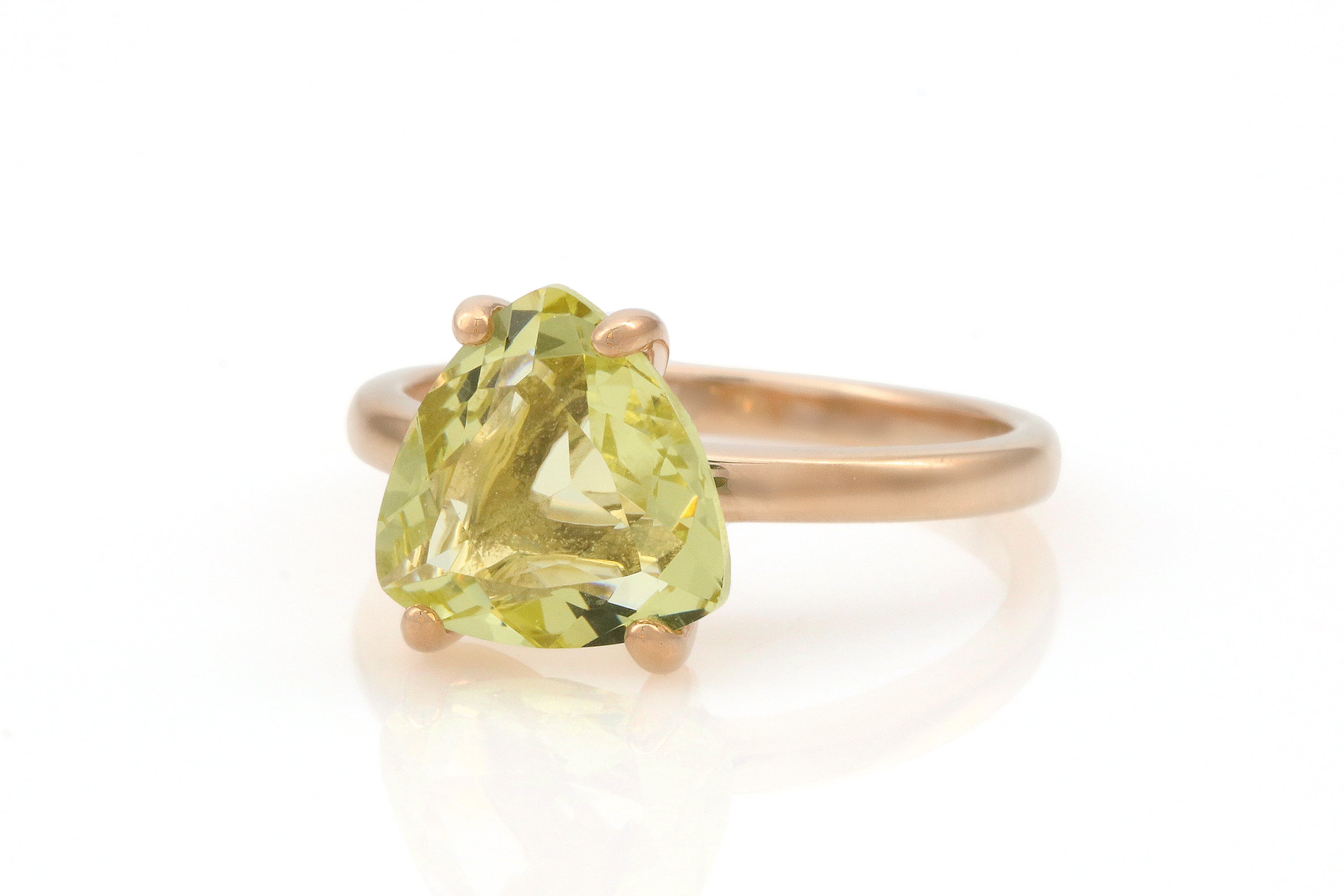 Trillion Lemon Quartz Sterling Silver Ring Rings Anemone Unique