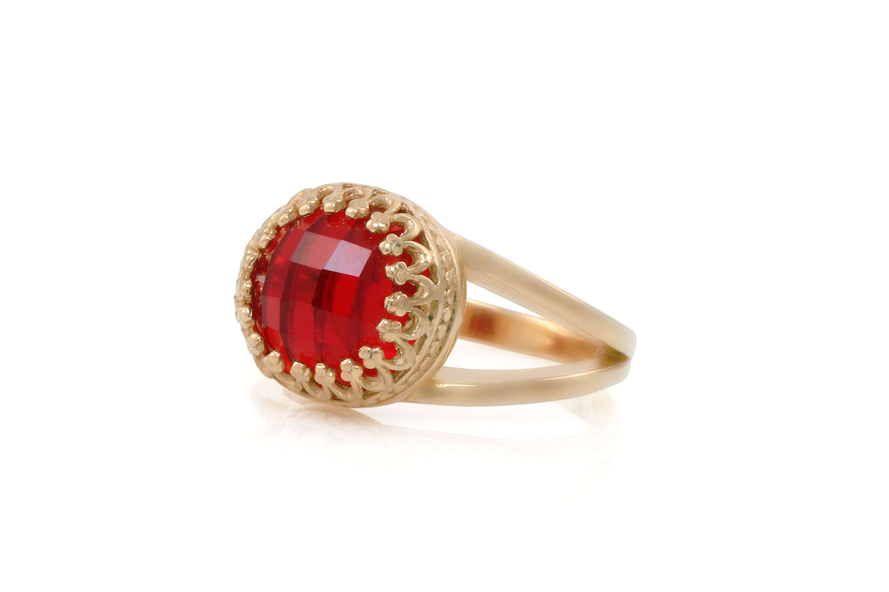 Round Delicate Ruby Rose Gold Ring Rings Anemone Jewelry