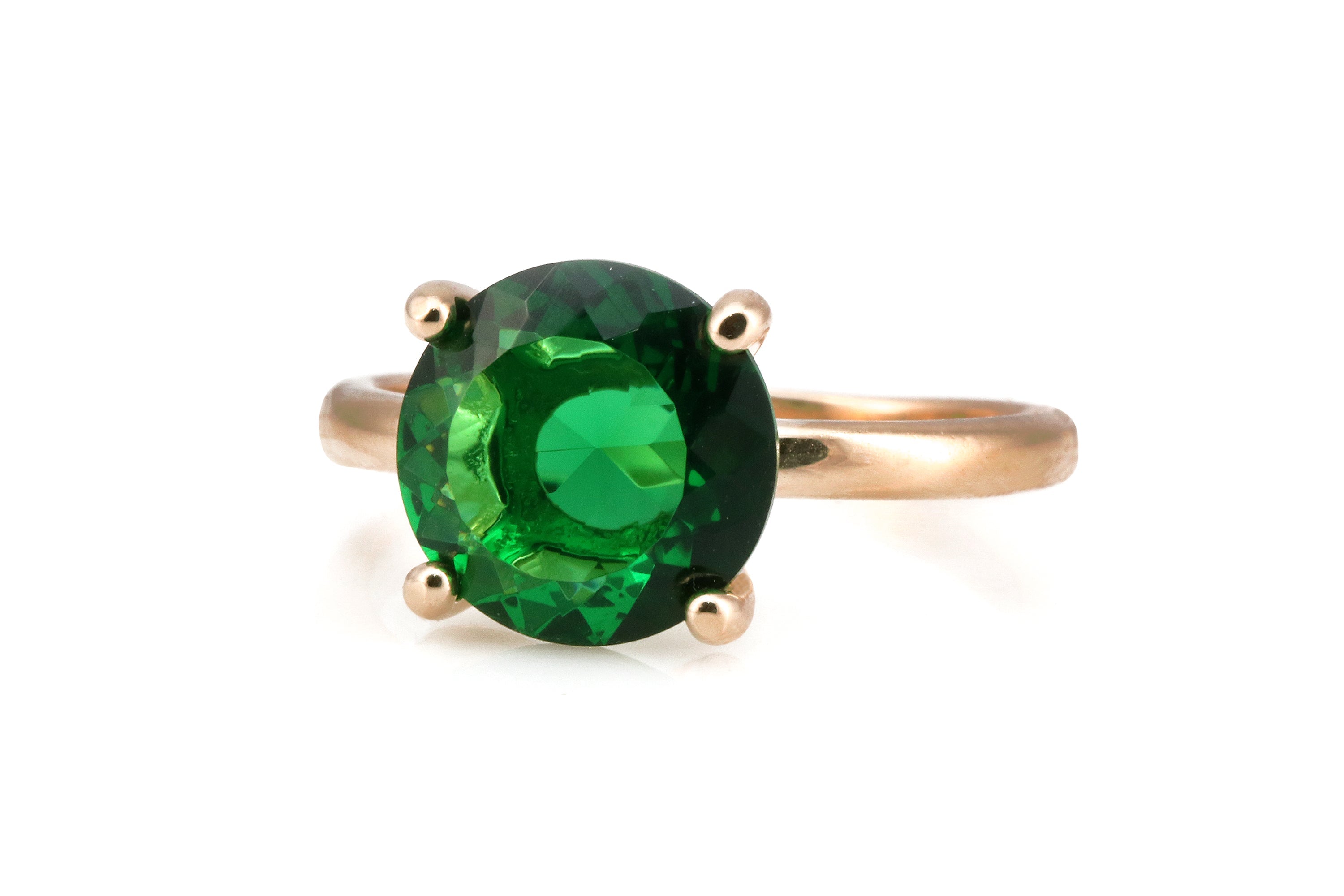 Adorable Emerald Ring in 925 Silver Anemone Unique