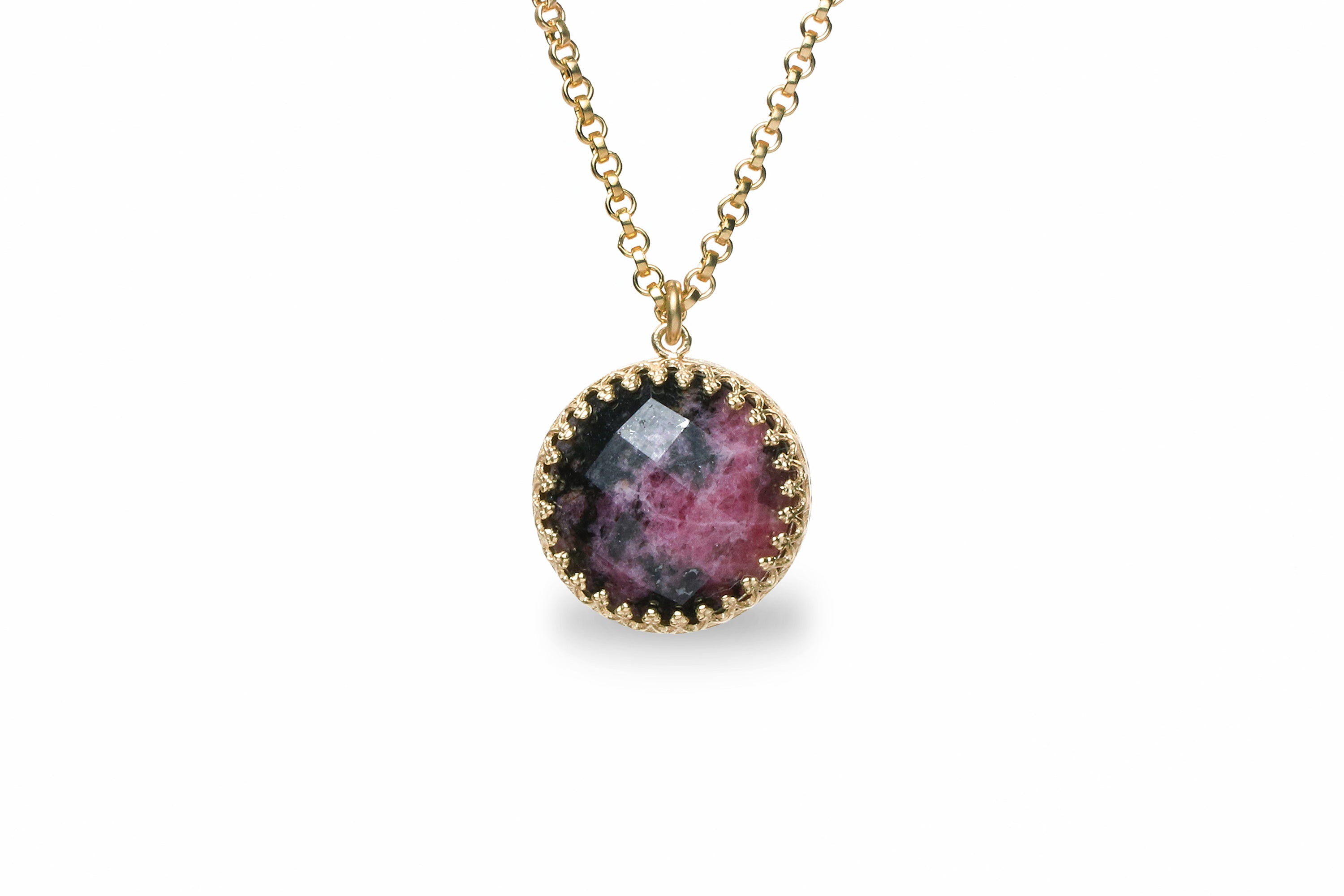 Unique Rhodonite Necklace in 14k Gold Filled necklaces Anemone Jewelry