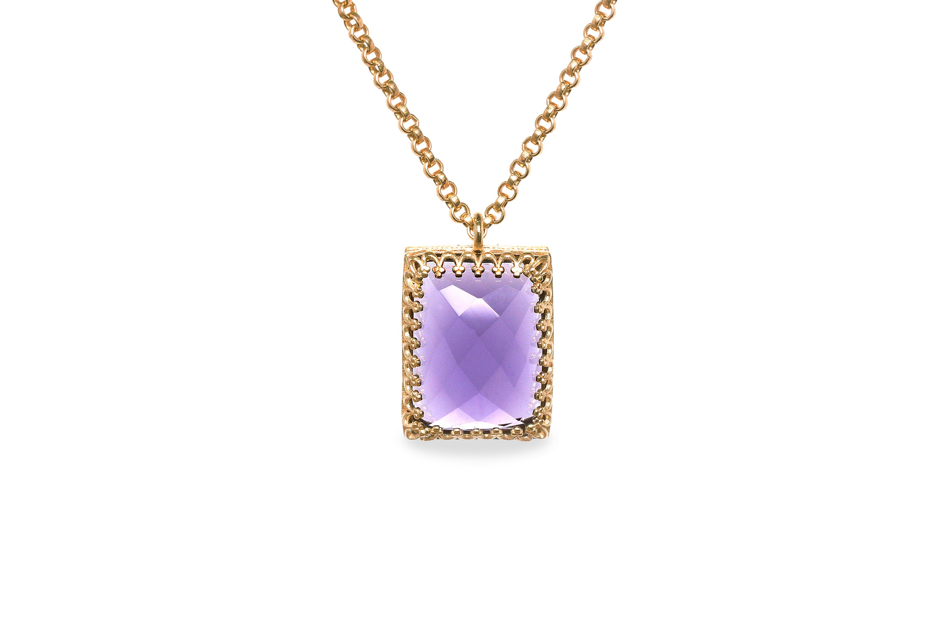 Luxurious Amethyst Necklace in 14k Gold necklaces Anemone Jewelry