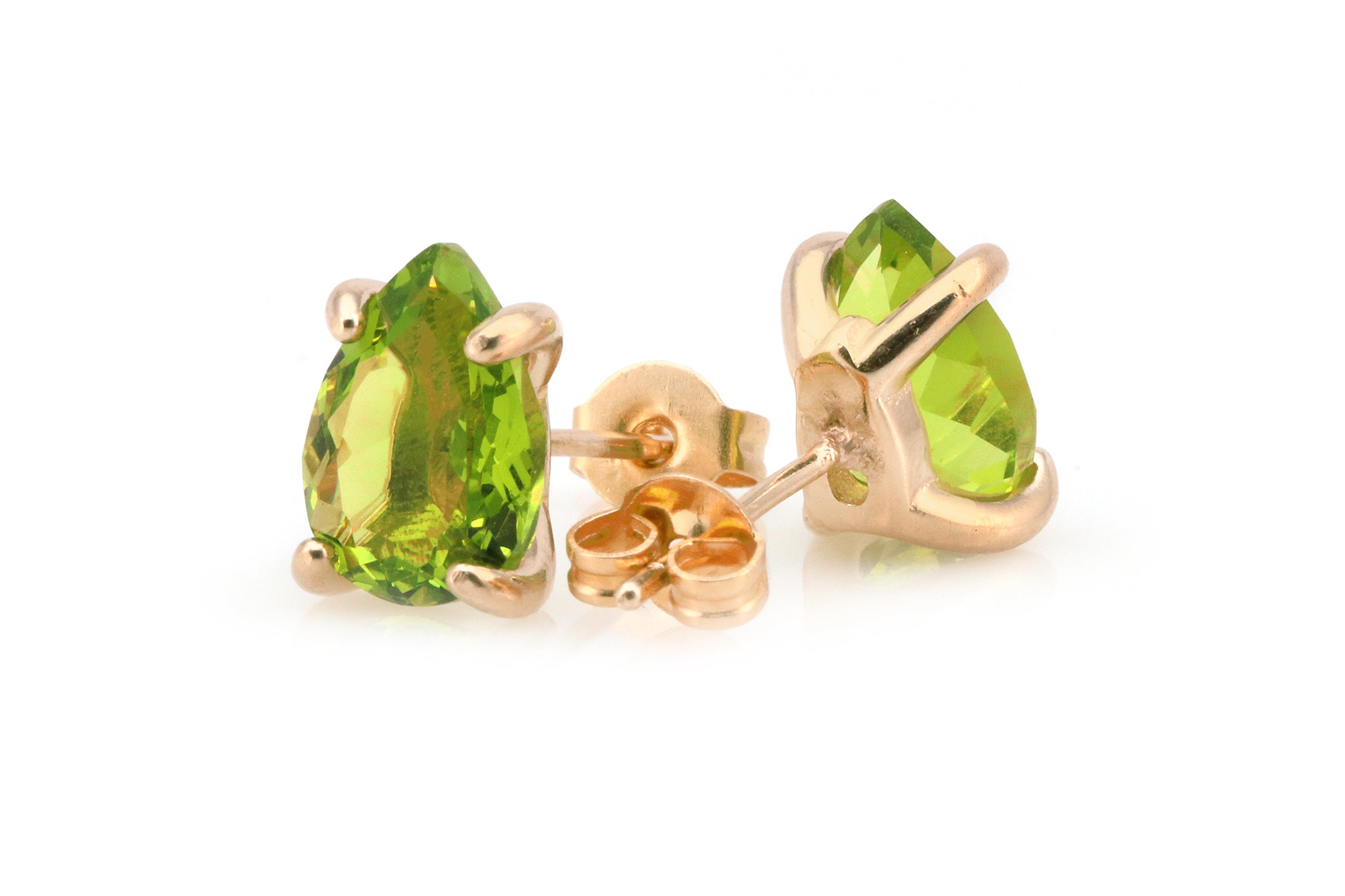 Delicate Teardrop Peridot Earrings in Gold Earrings Anemone Unique