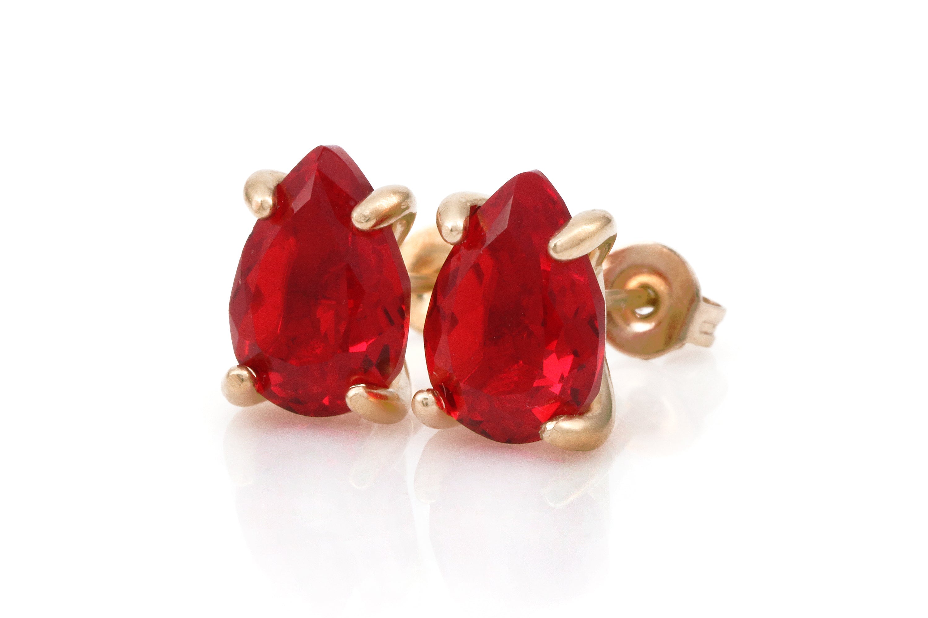 Red Ruby Sterling Silver Earrings Earrings Anemone Unique