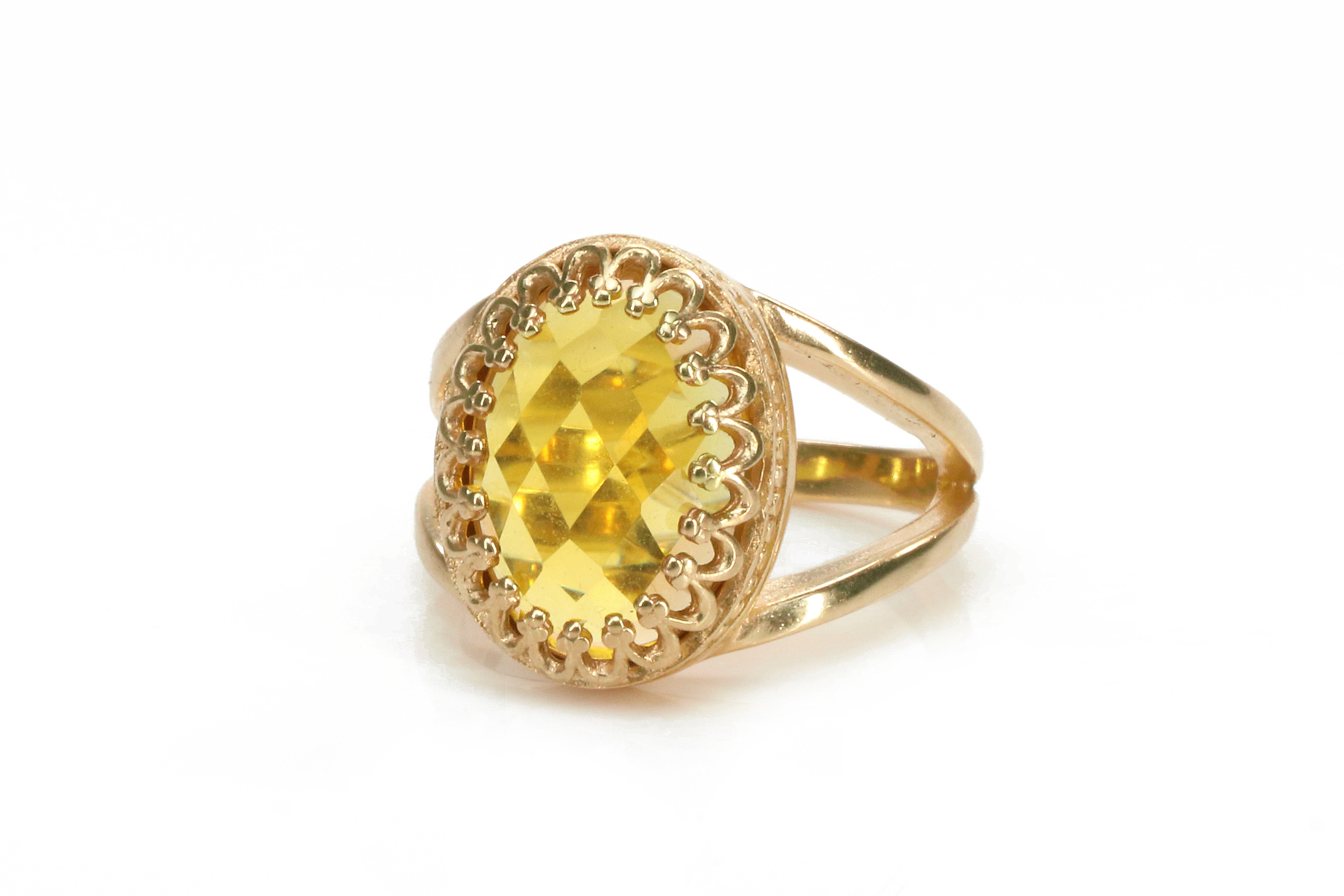 Oval Citrine Ring in 925 Sterling Silver Rings Anemone Jewelry